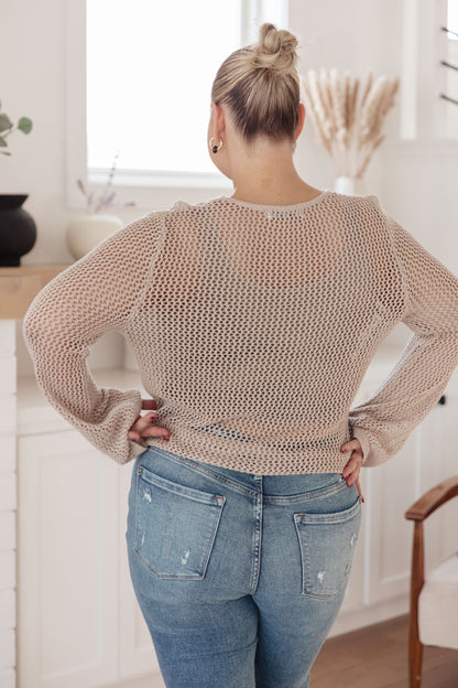 Sheer Open Knit Sweater Top