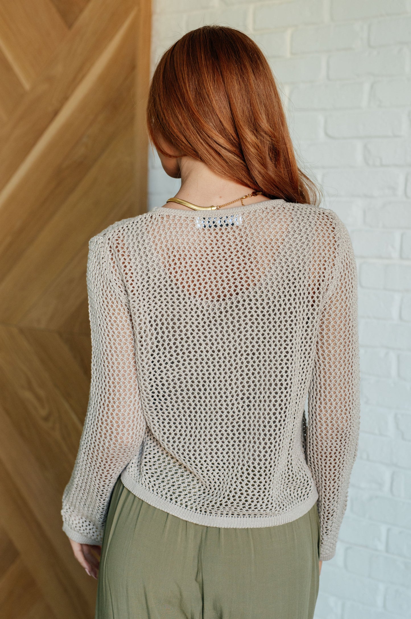 Sheer Open Knit Sweater Top