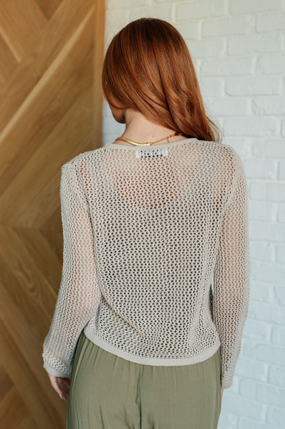 Sheer Open Knit Sweater Top