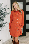 Maple Lane Corduroy Shirt Dress