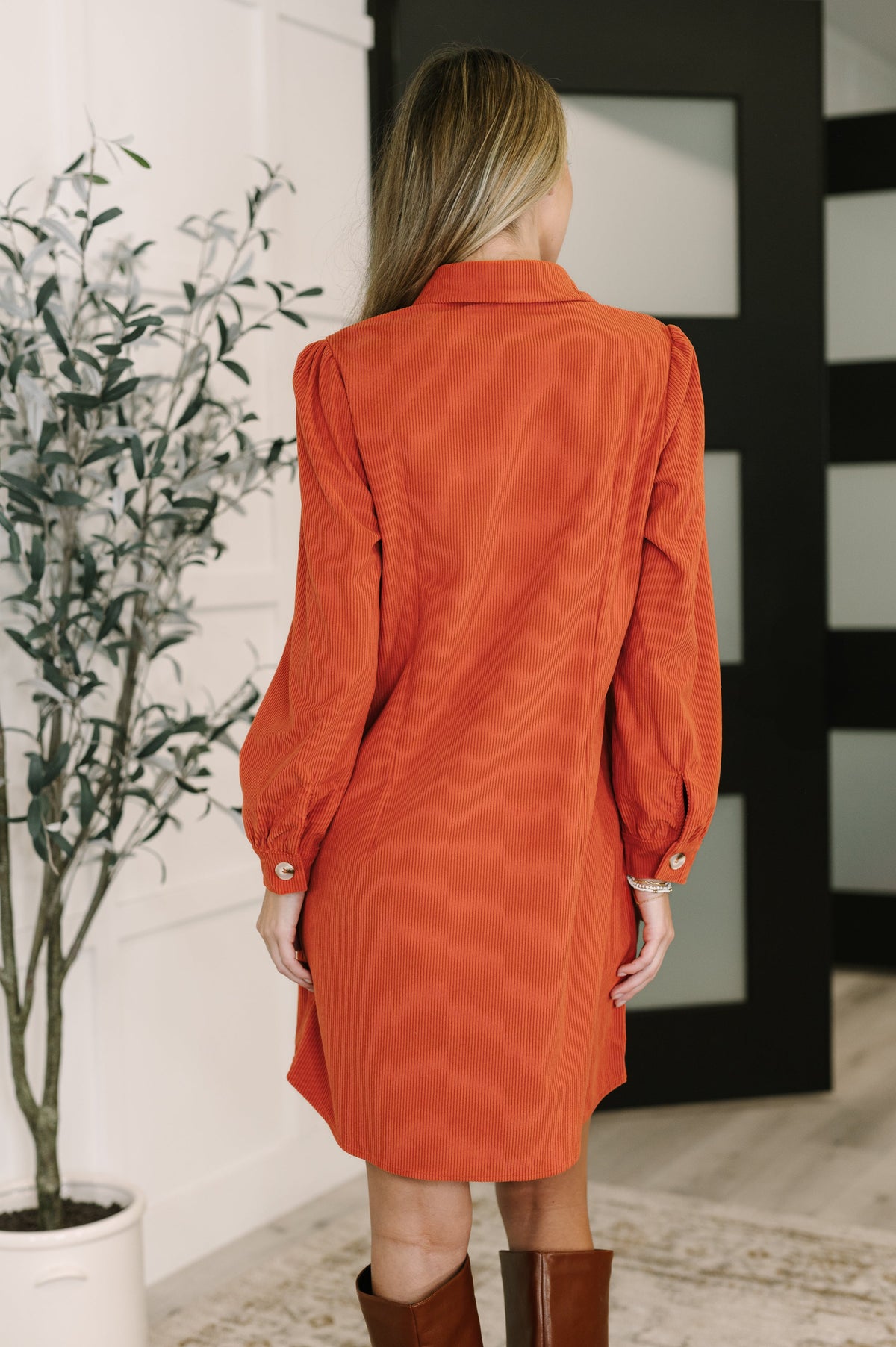 Maple Lane Corduroy Shirt Dress