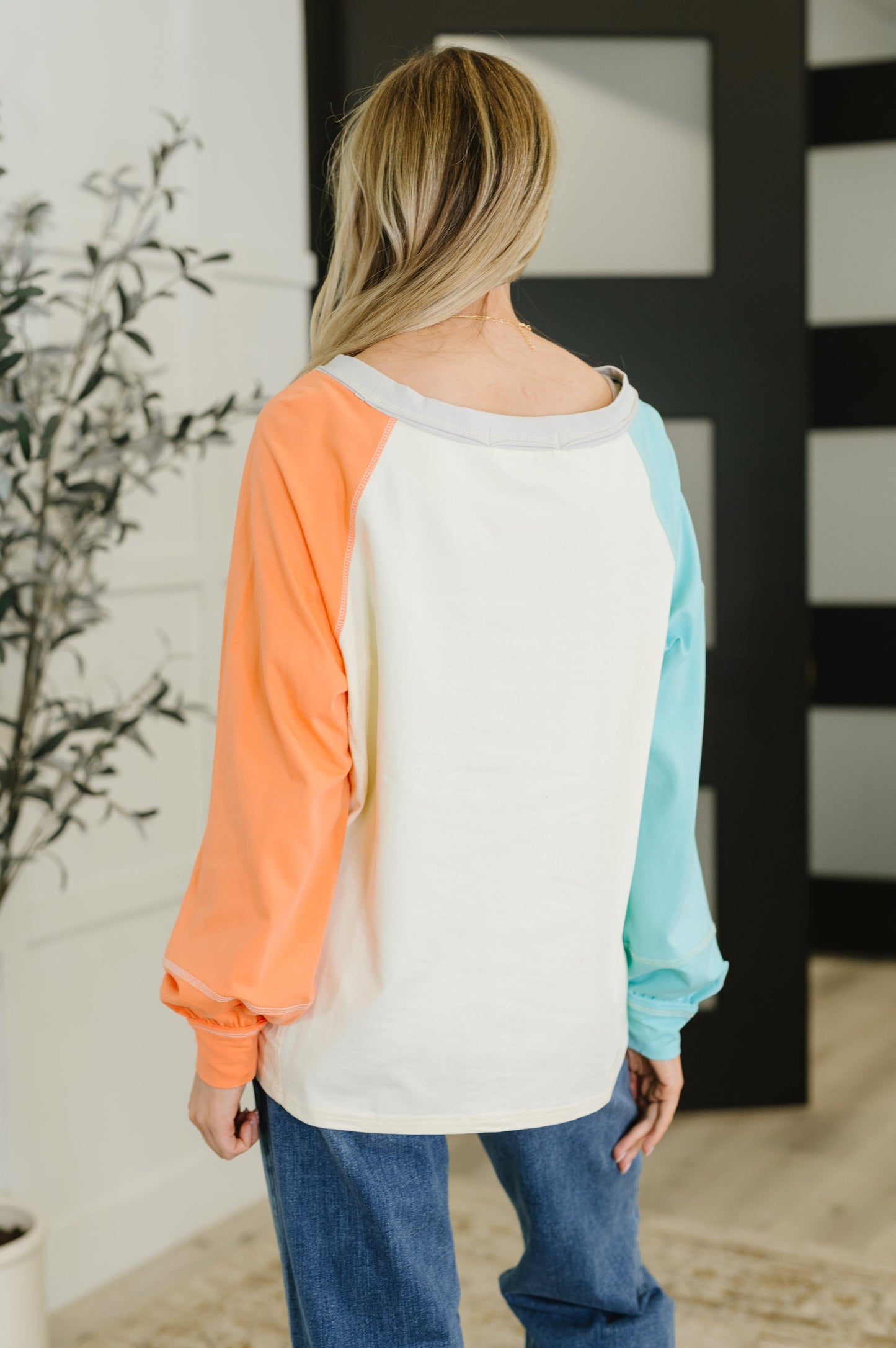 Mixed Right Color Block Top