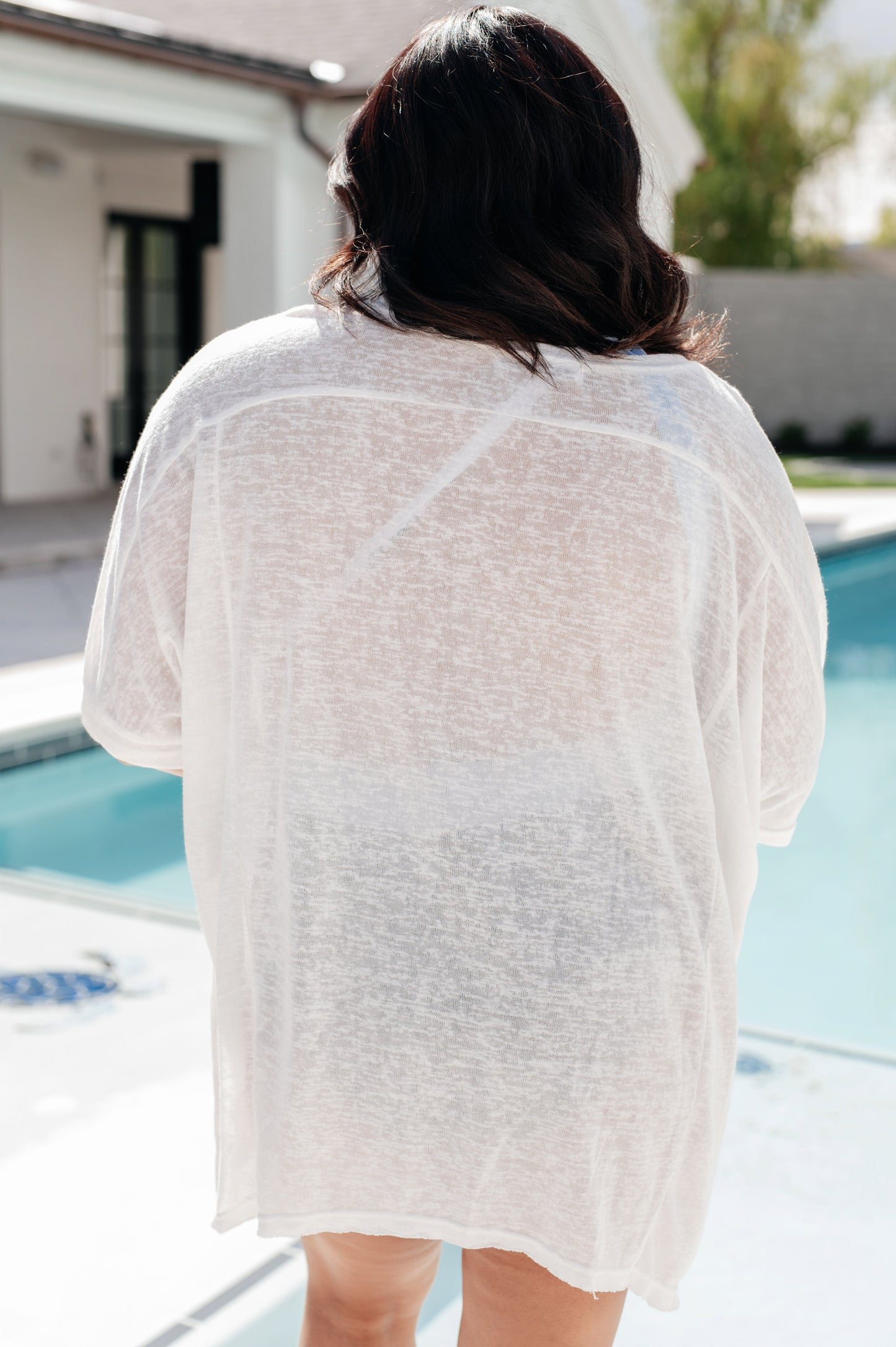 Oversized Sheer Tunic Top