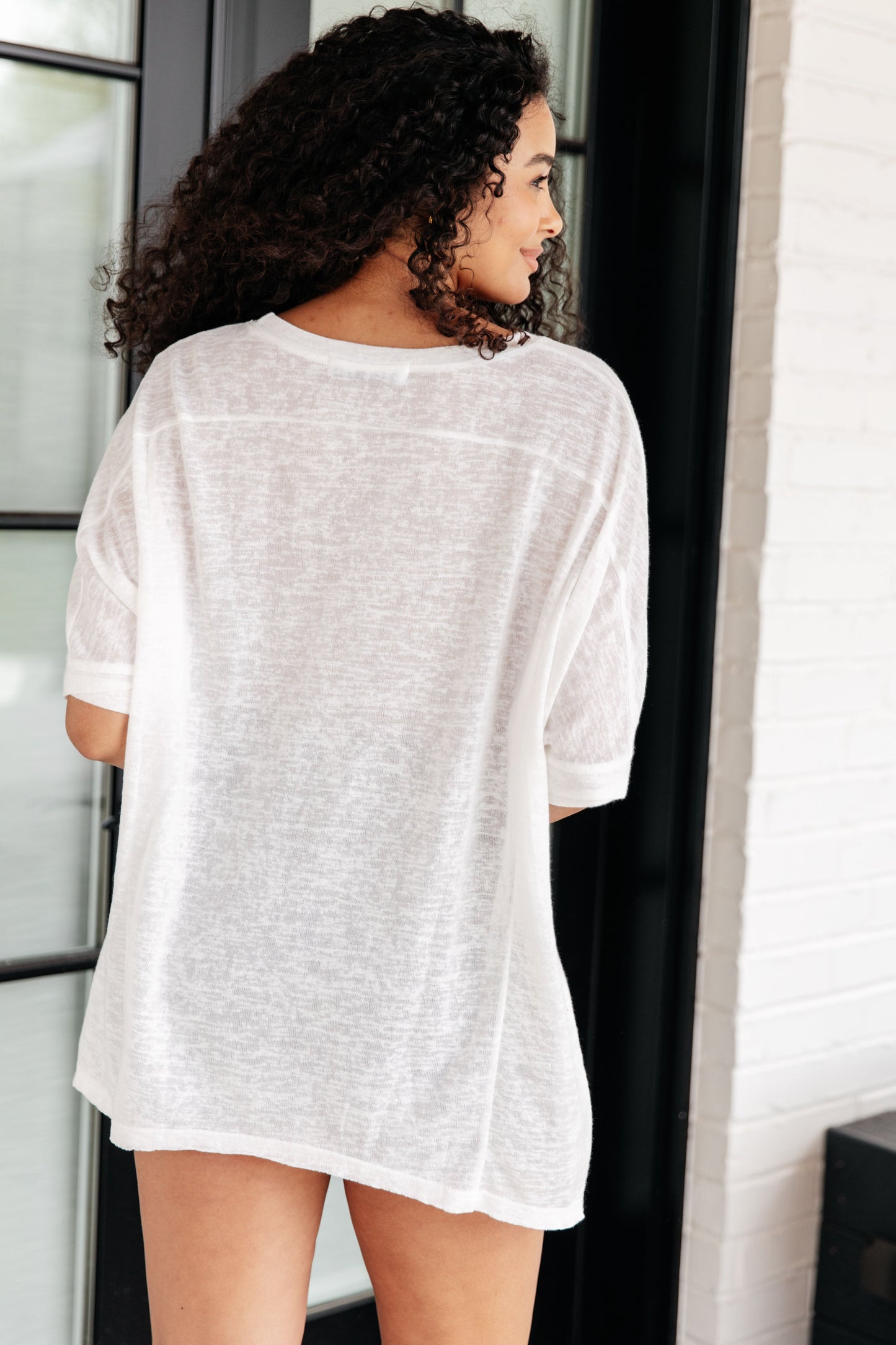 Oversized Sheer Tunic Top