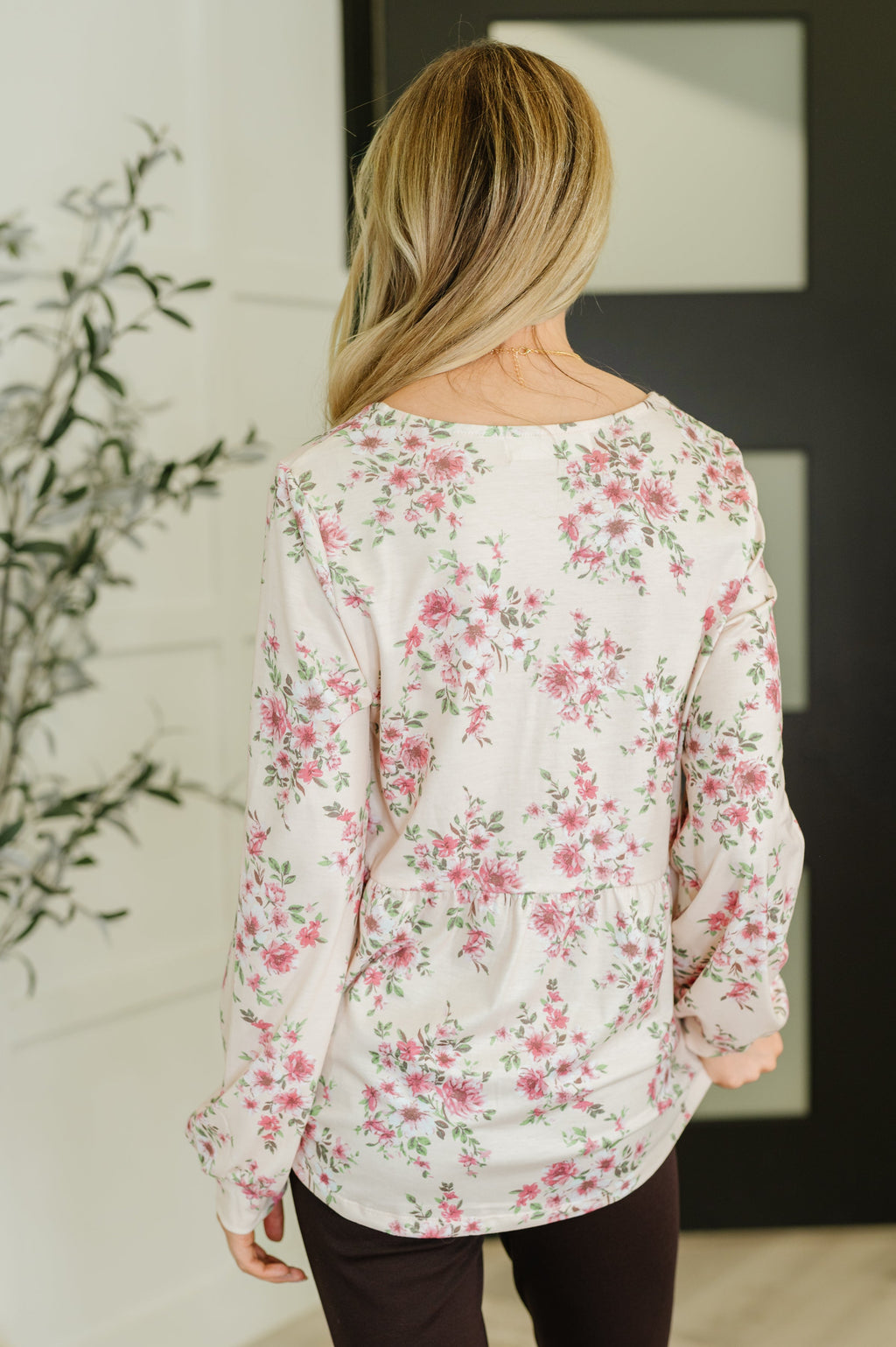 Soft Floral Square Neck Top