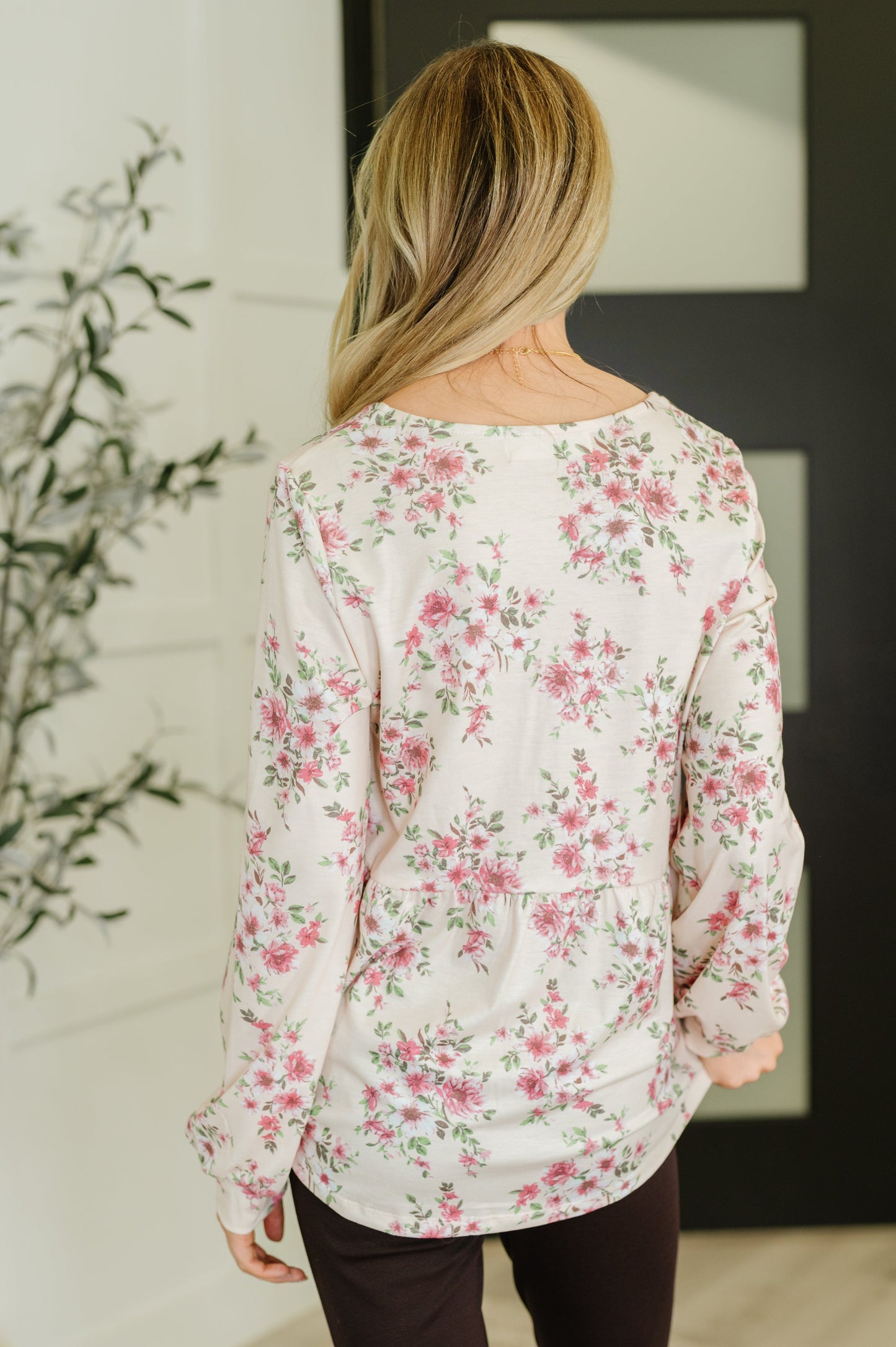 Soft Floral Square Neck Top