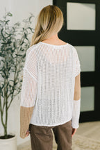 Loose Knit Tie Neck Sweater