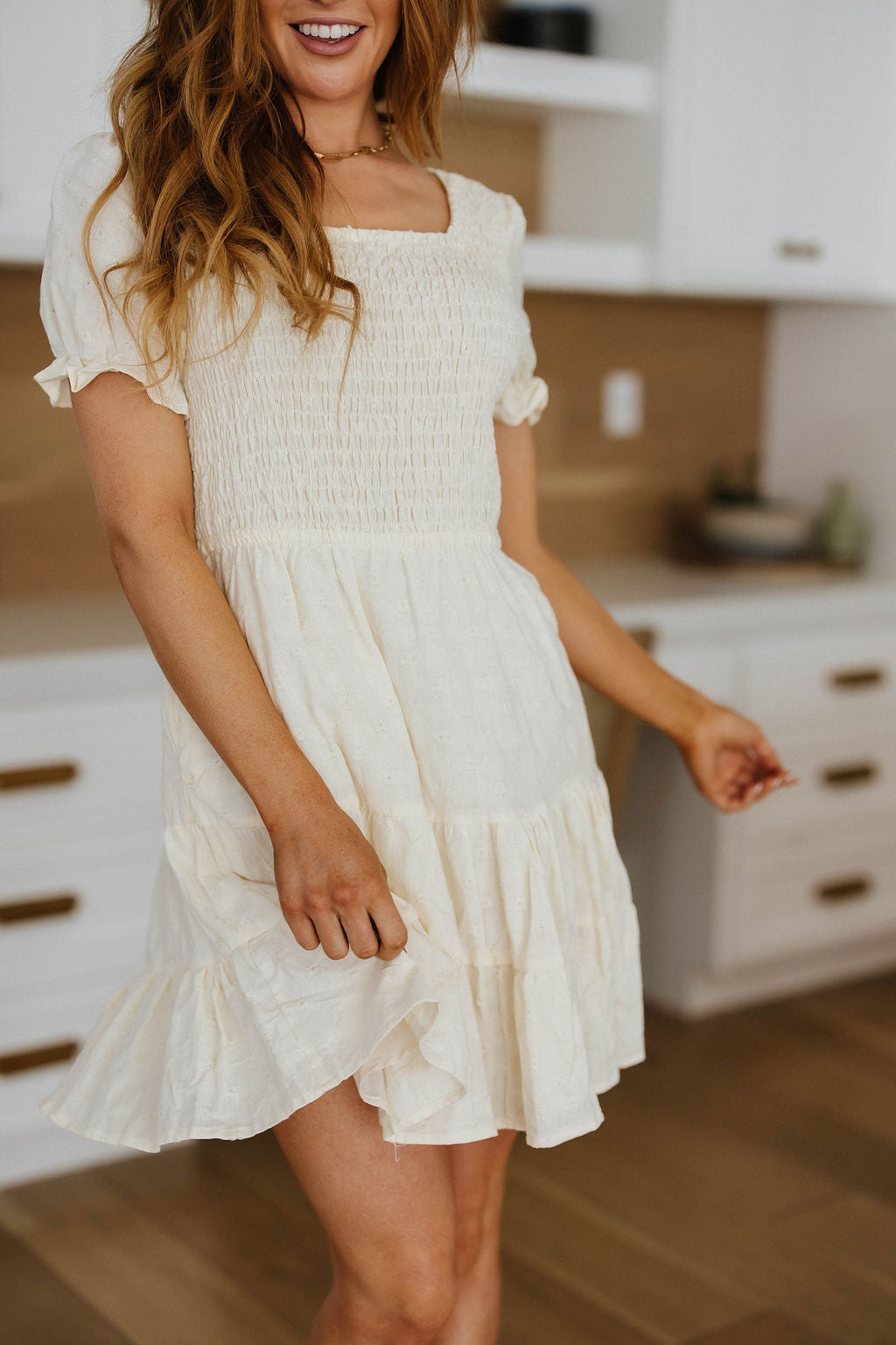 Ivory Meadow Smocked Dress
