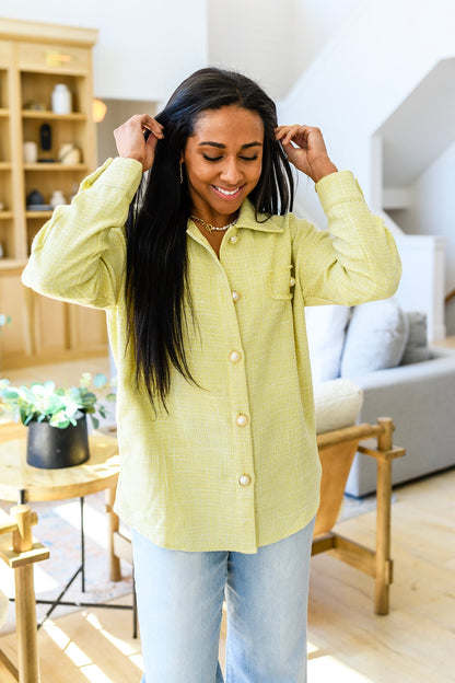 Lightweight Pearl Button Shacket