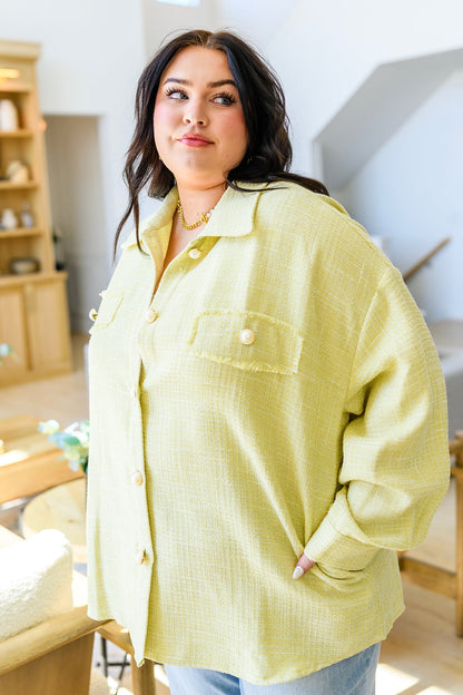 Lightweight Pearl Button Shacket