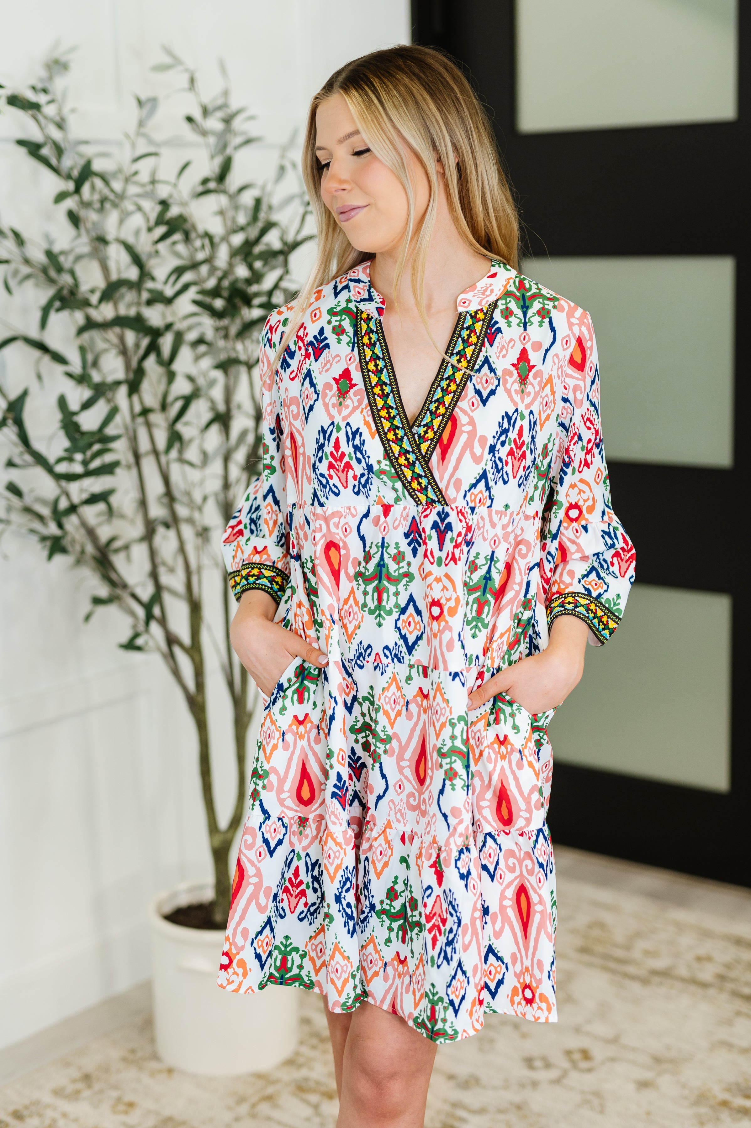 Free Spirit Embroidered Tiered Dress