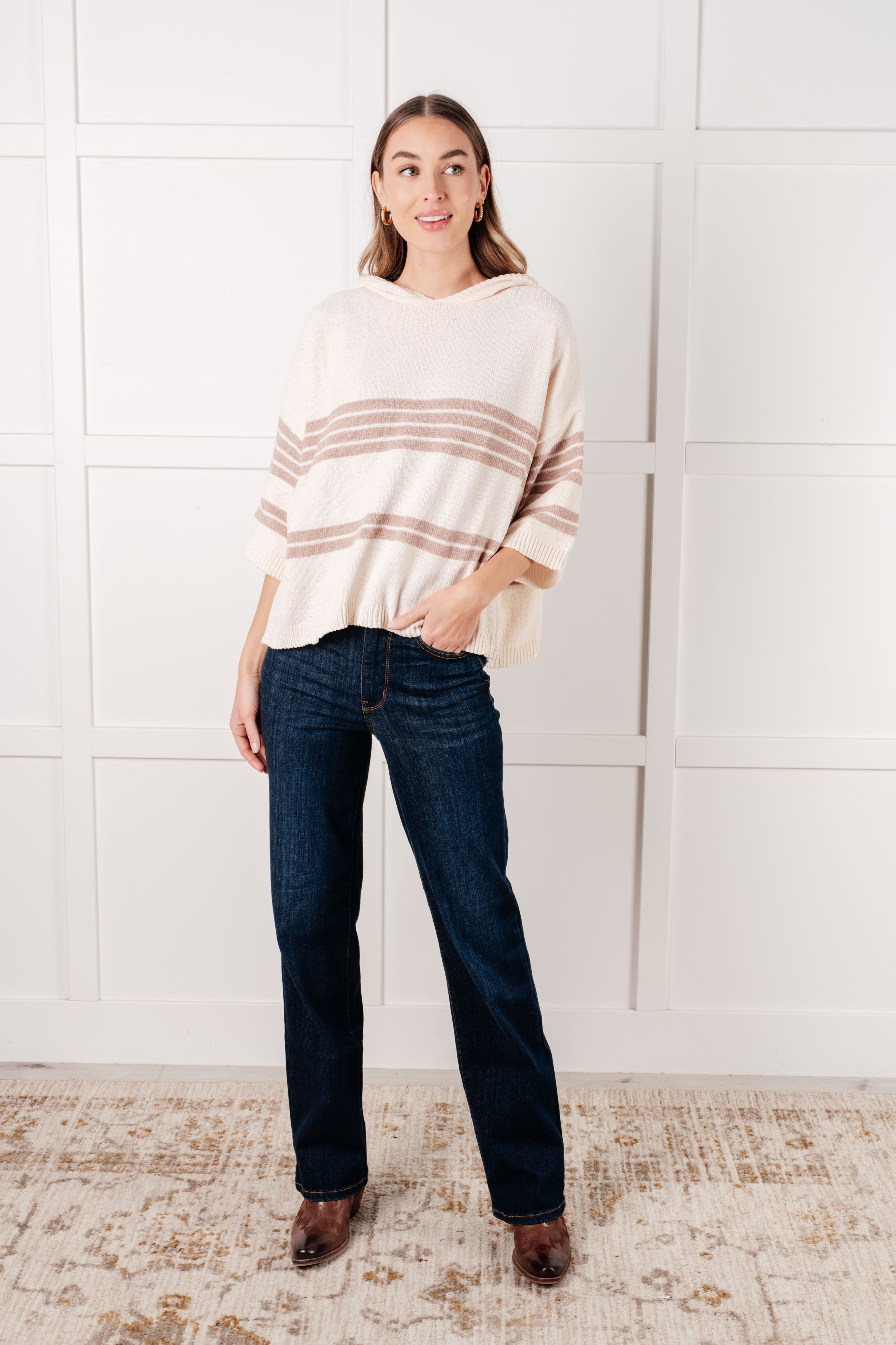 Coffee Run Striped Sweater Hoodie