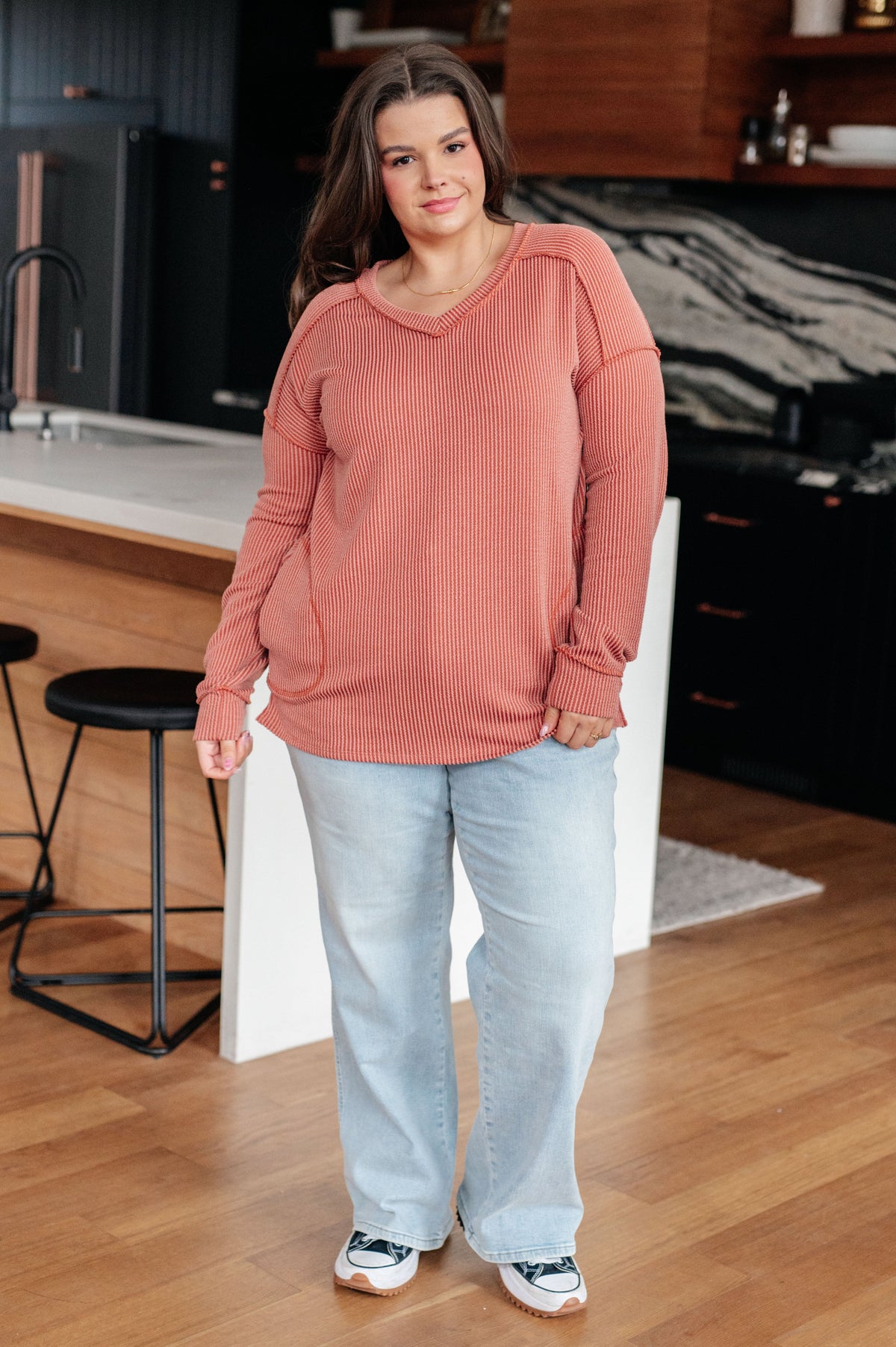 First Light Ribbed Pocket Top