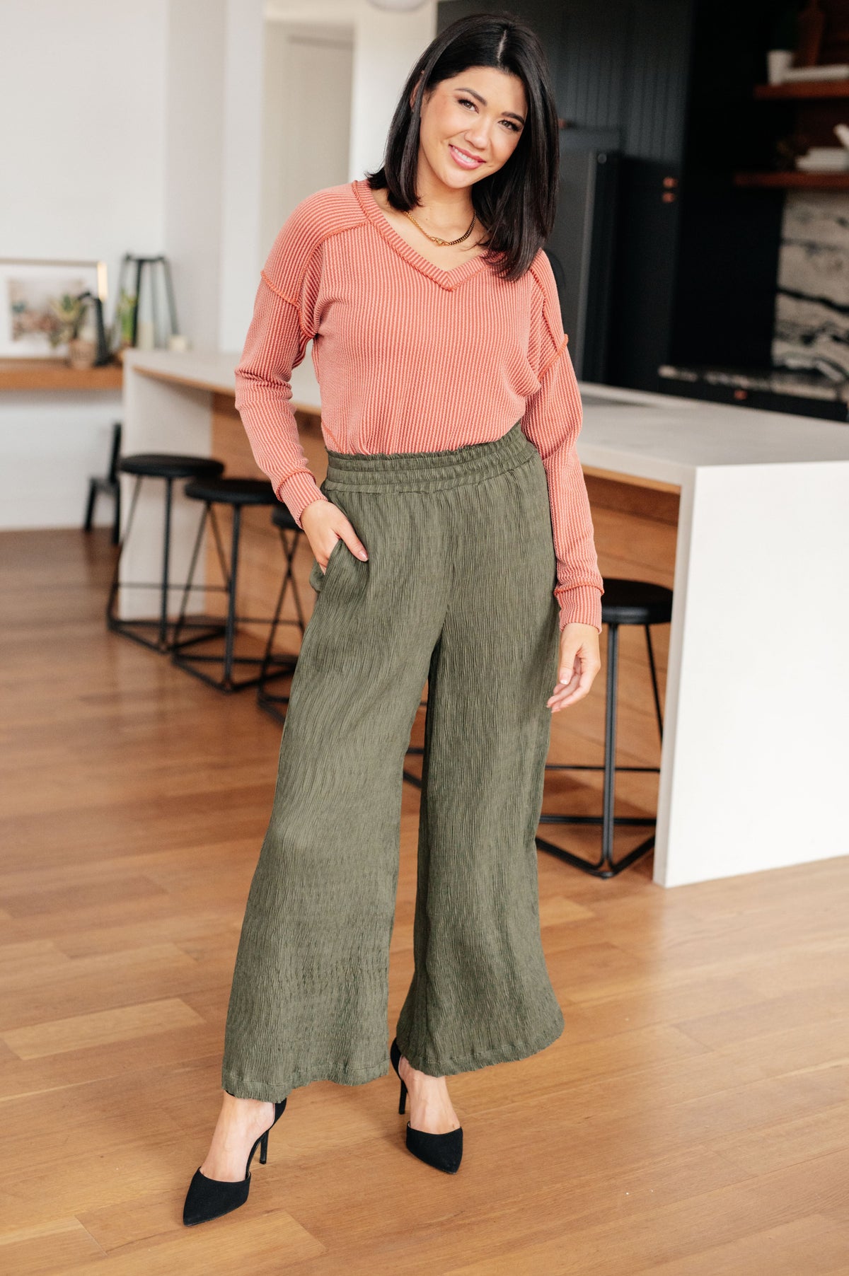 First Light Ribbed Pocket Top