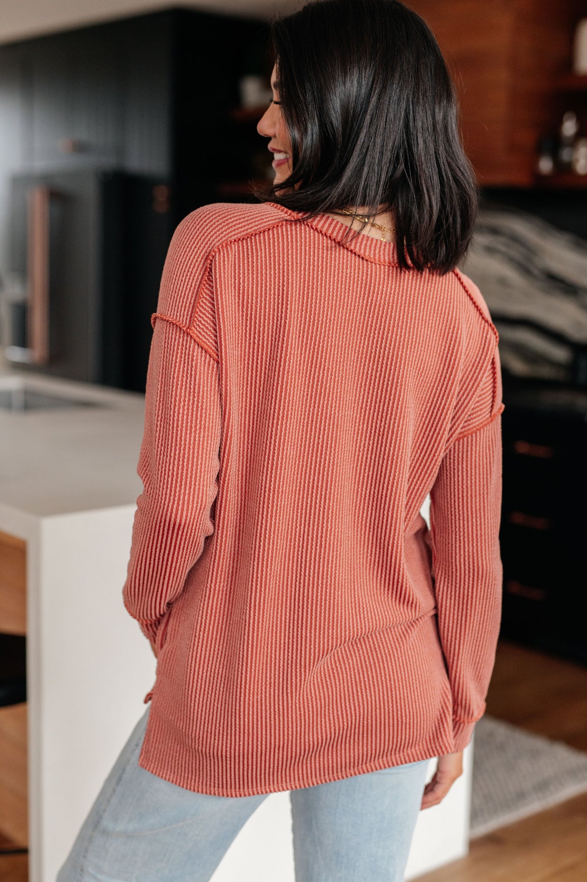 First Light Ribbed Pocket Top