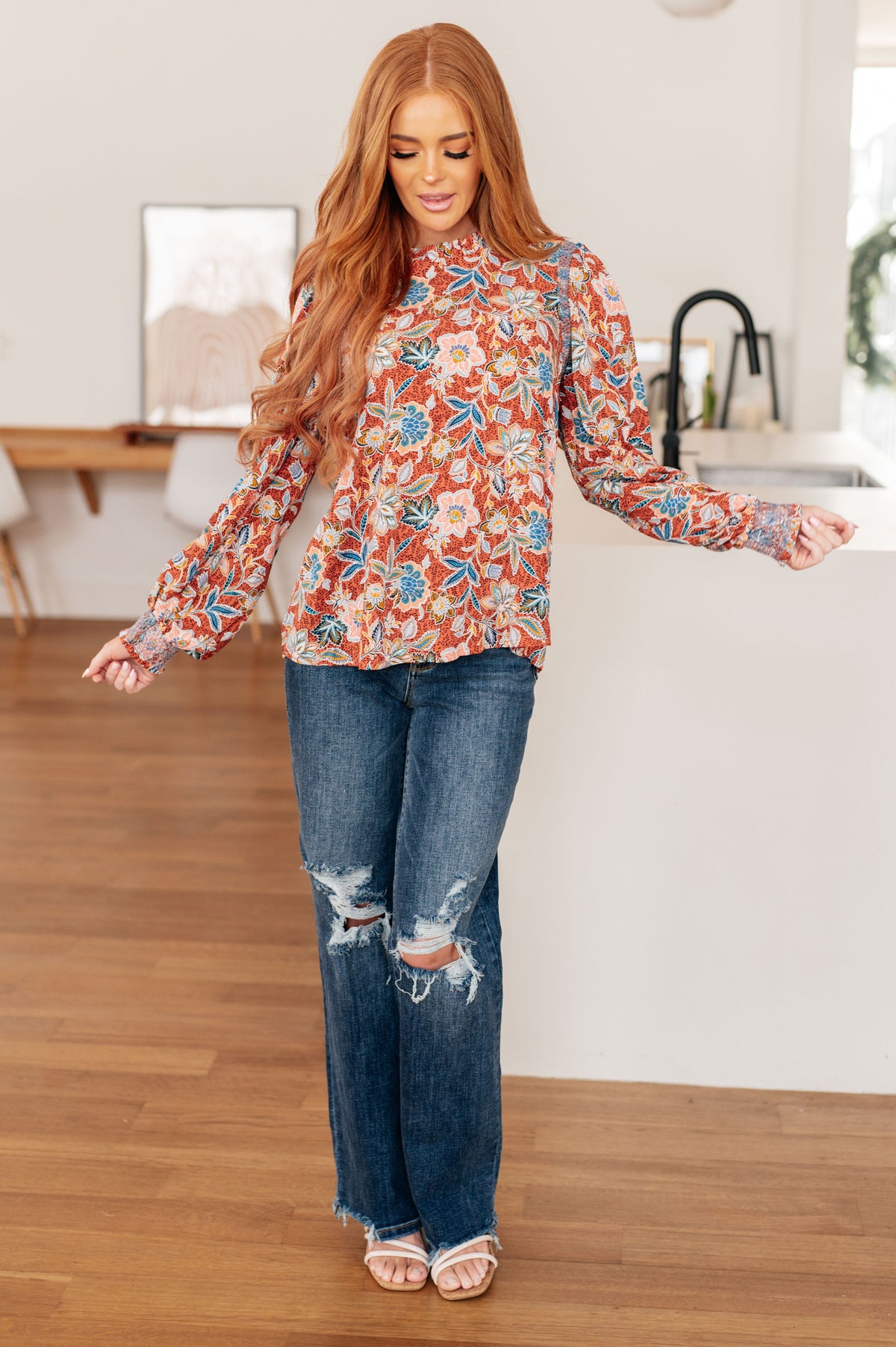 Garden Reverie Ruffle Blouse