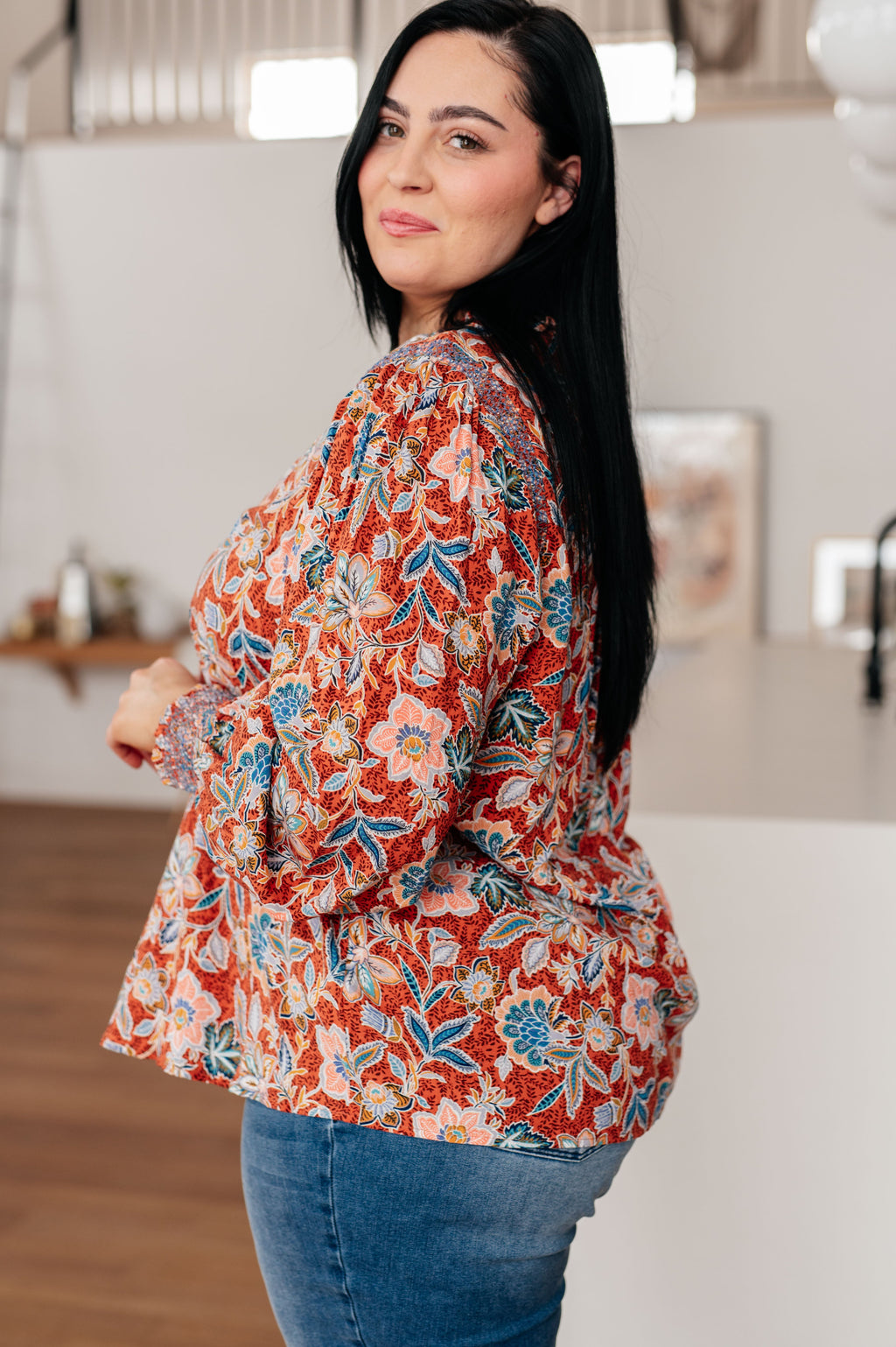 Garden Reverie Ruffle Blouse