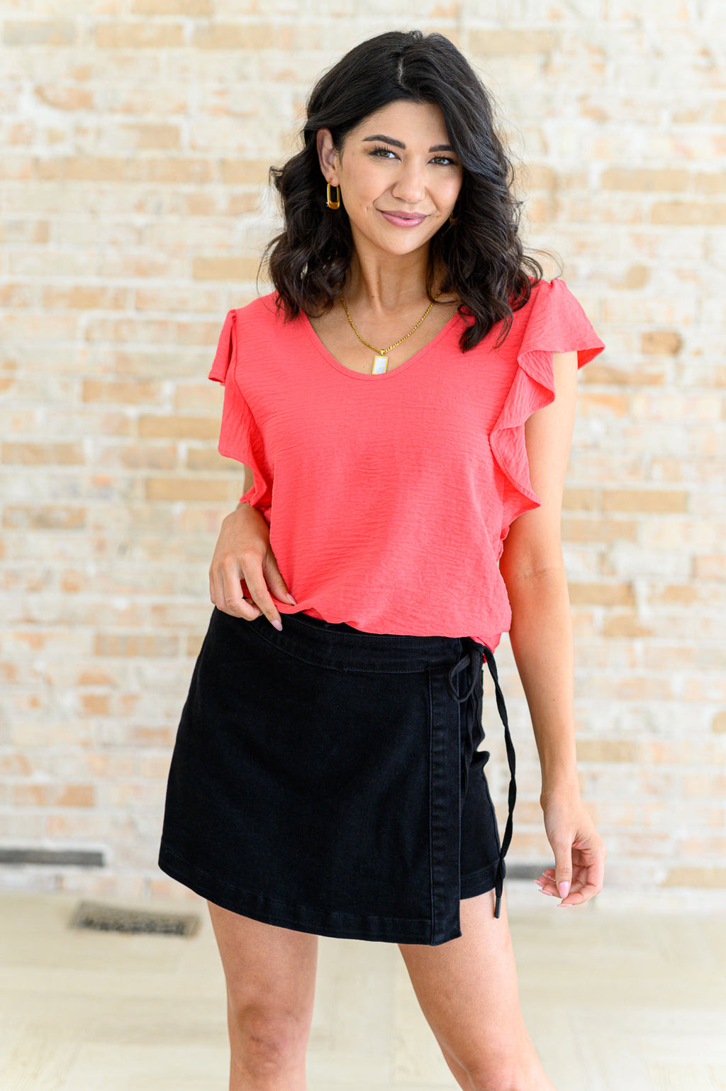 Got Me Cornered Ruffle Sleeve Top