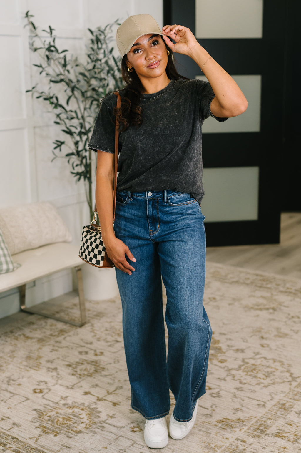Already Loved Mineral Wash Tee in Ash Black