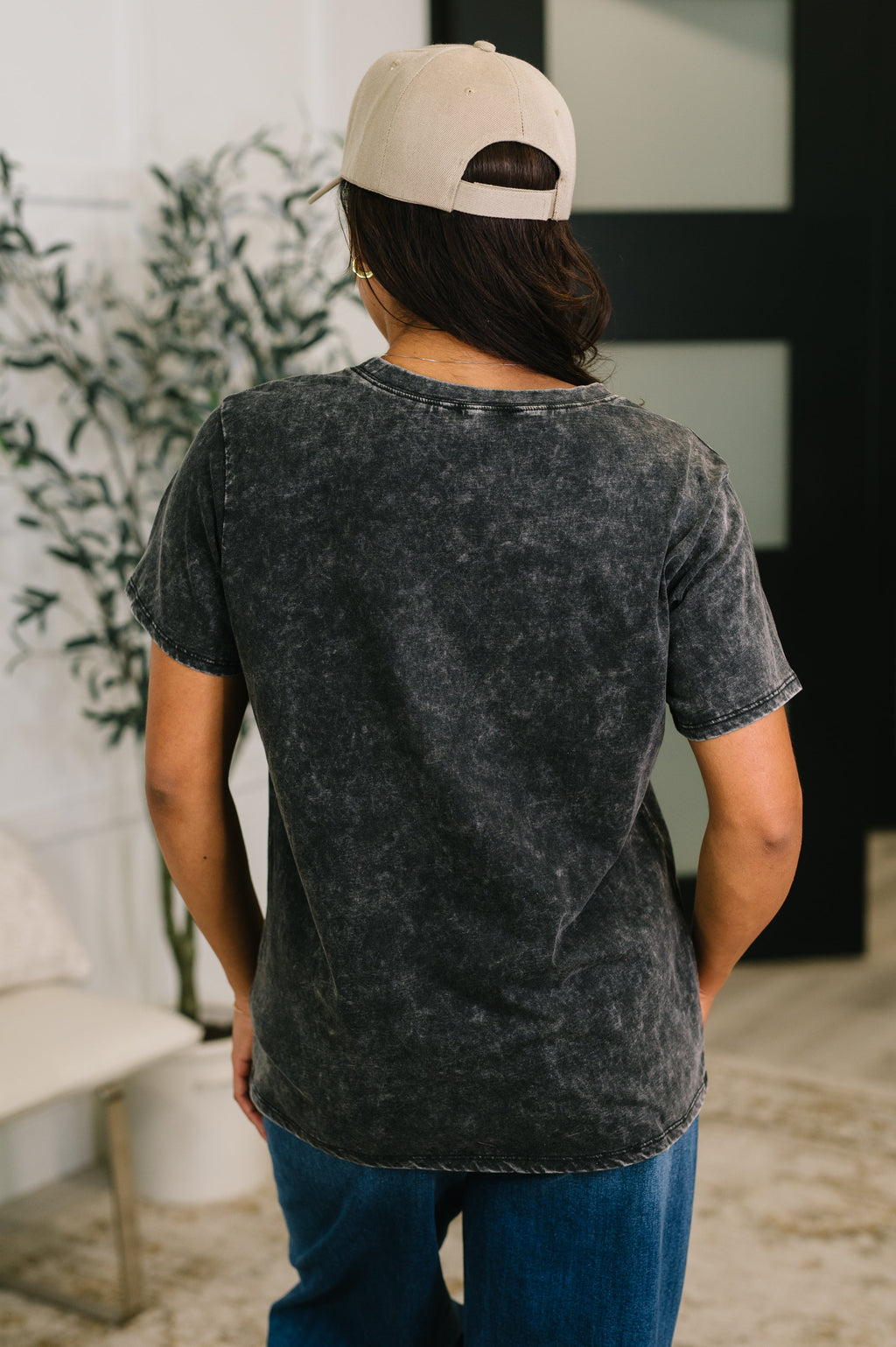 Already Loved Mineral Wash Tee in Ash Black