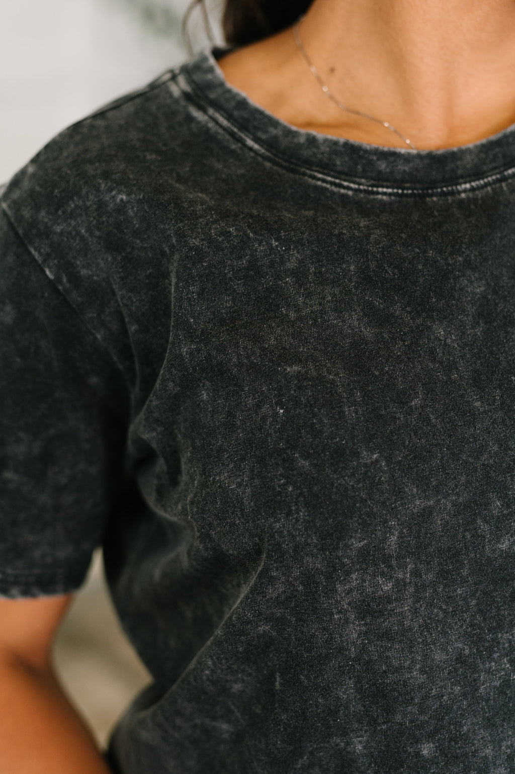 Already Loved Mineral Wash Tee in Ash Black
