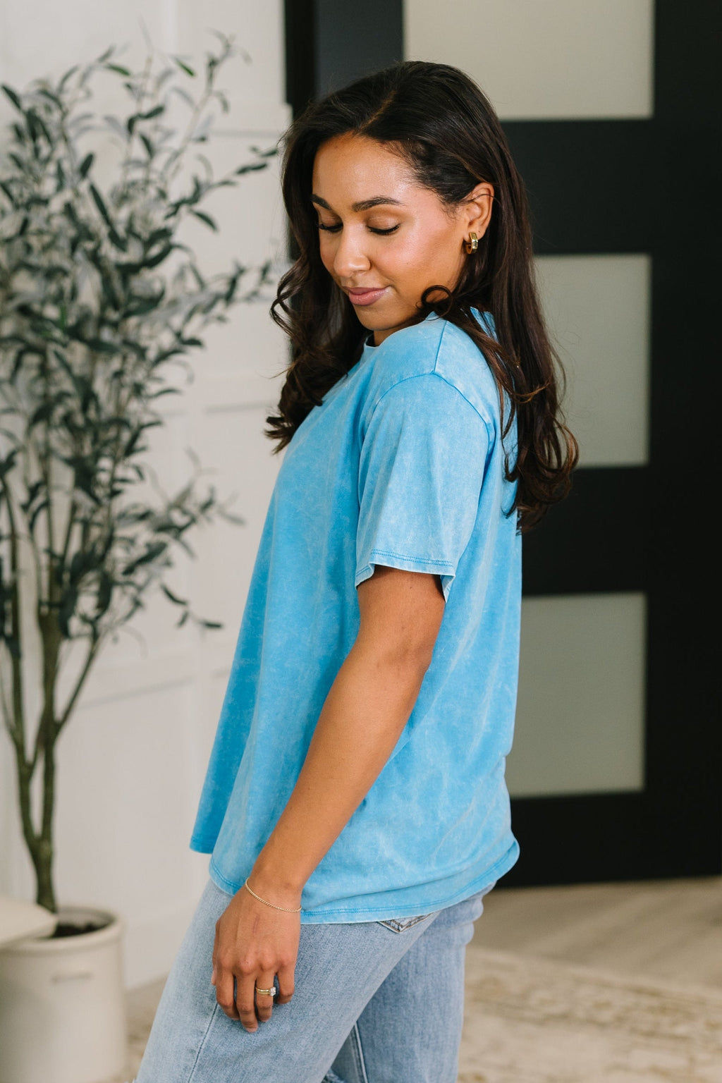 Already Loved Mineral Wash Tee in Deep Sky