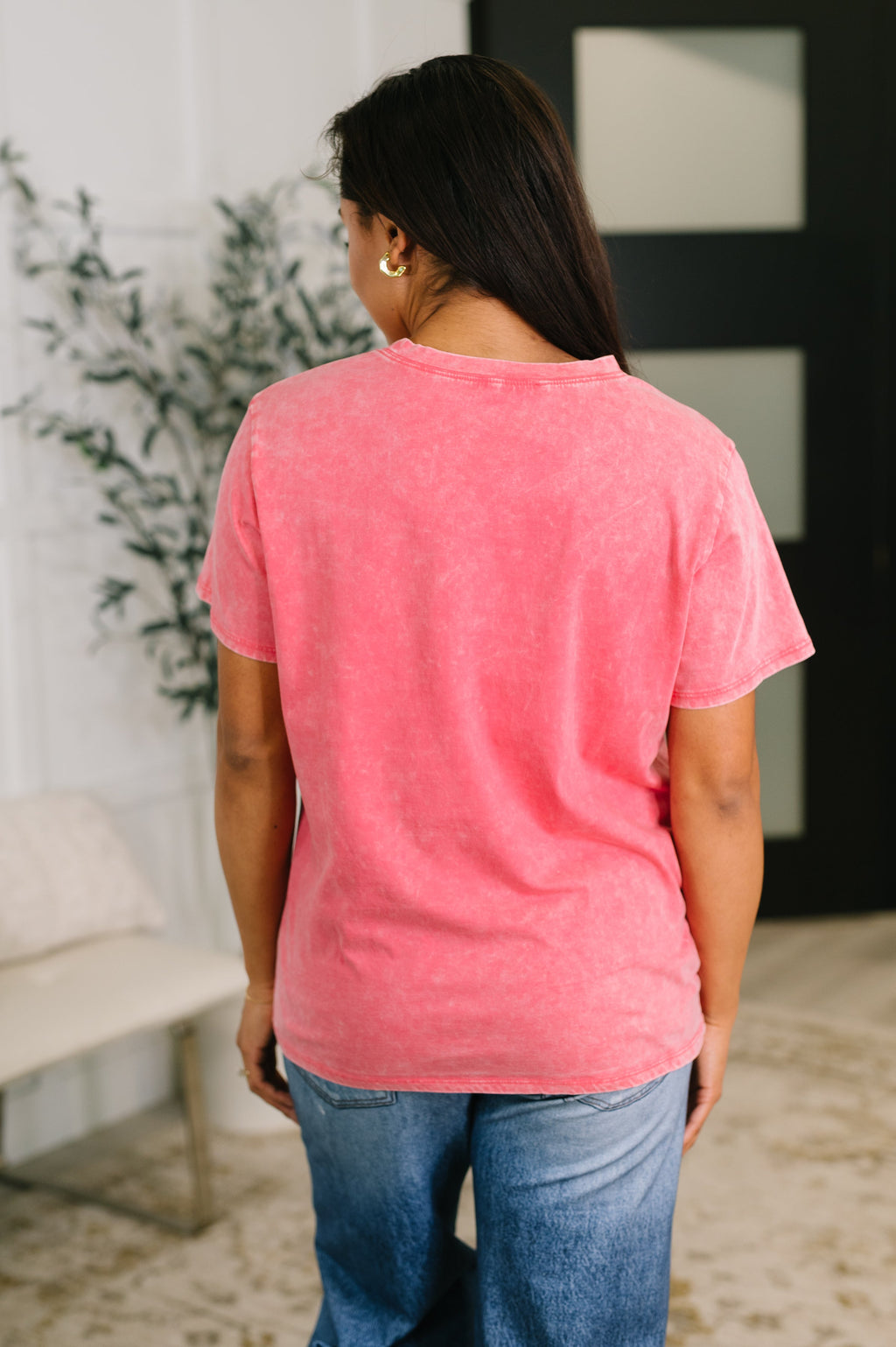 Already Loved Mineral Wash Tee in Fuchsia
