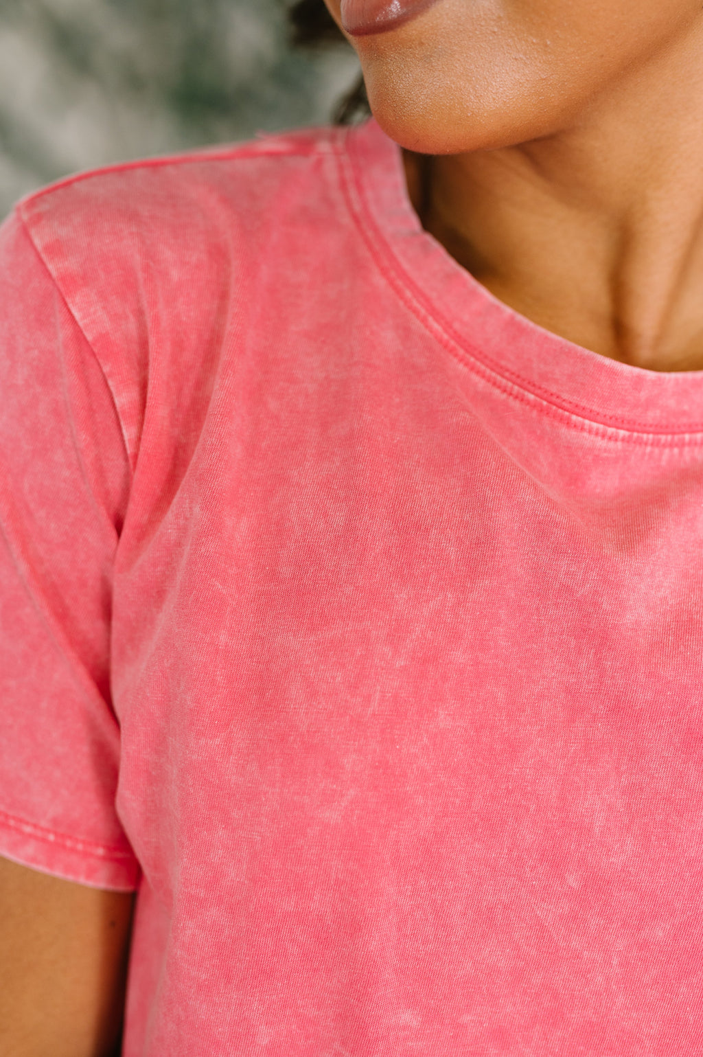 Already Loved Mineral Wash Tee in Fuchsia