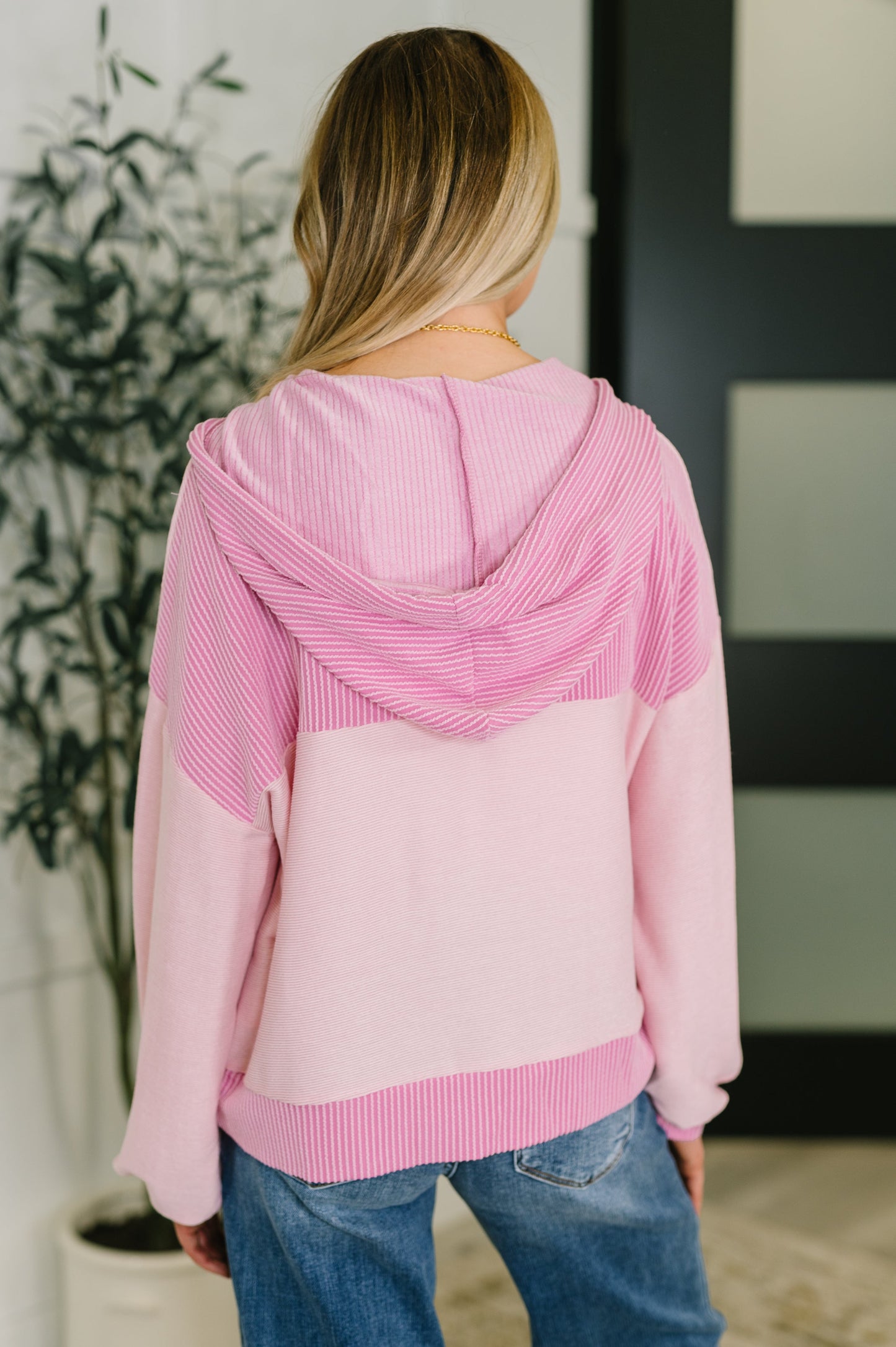 On Repeat Color Block Hoodie in Pink