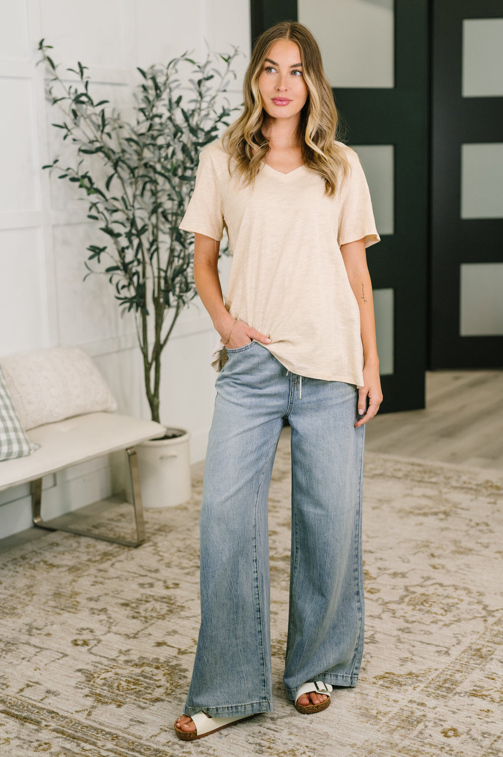 I Don't Have to Choose Oatmeal V-Neck Tee
