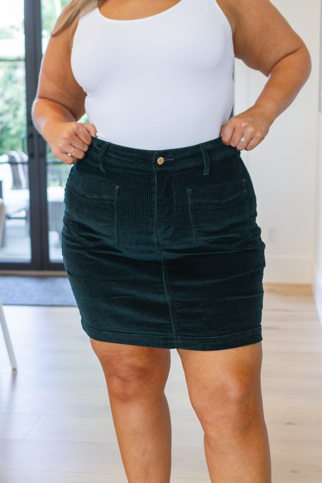 Judy Blue Melinda Corduroy Patch Pocket Skirt