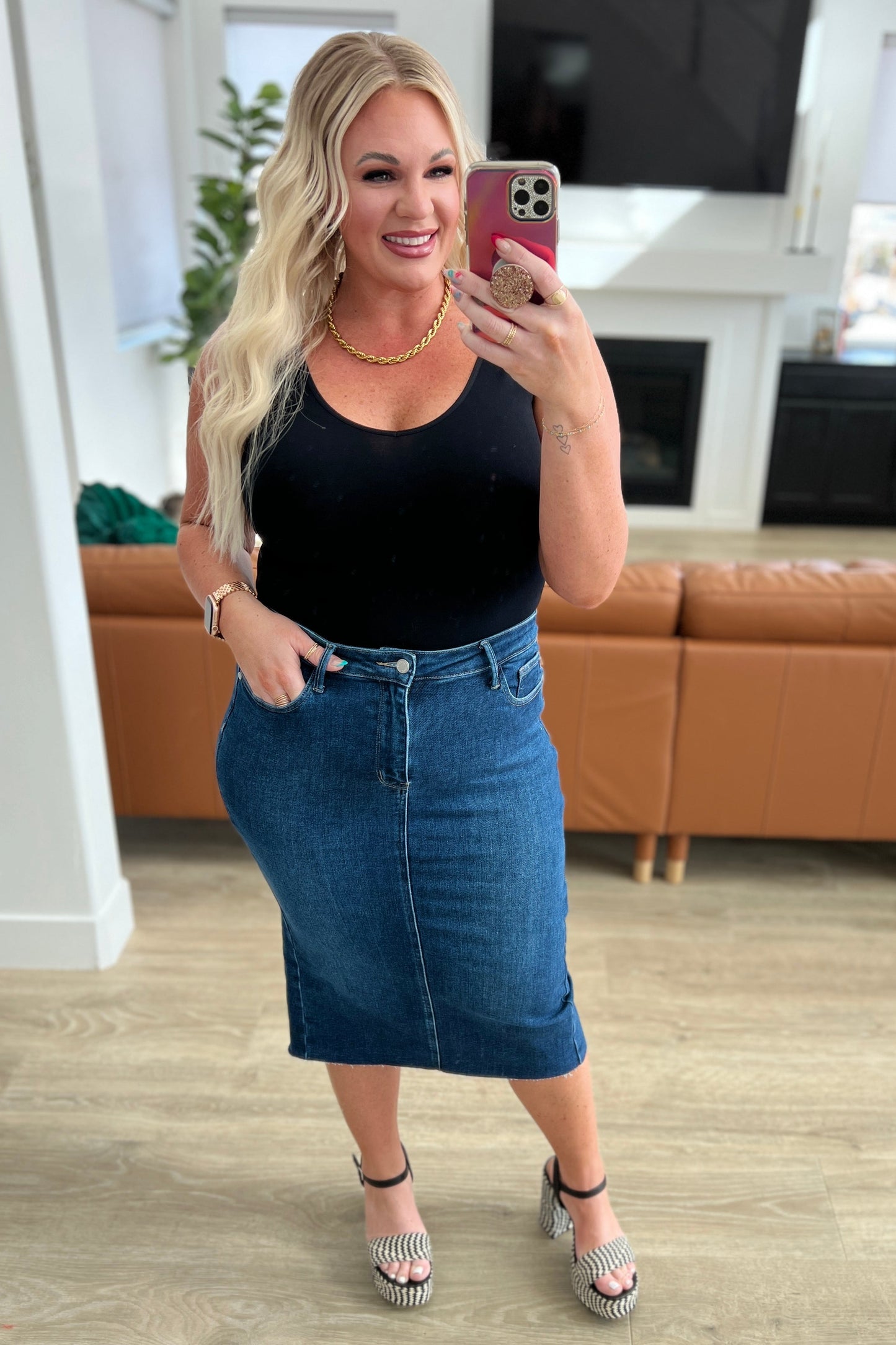 Judy Blue Marcy Midi Skirt