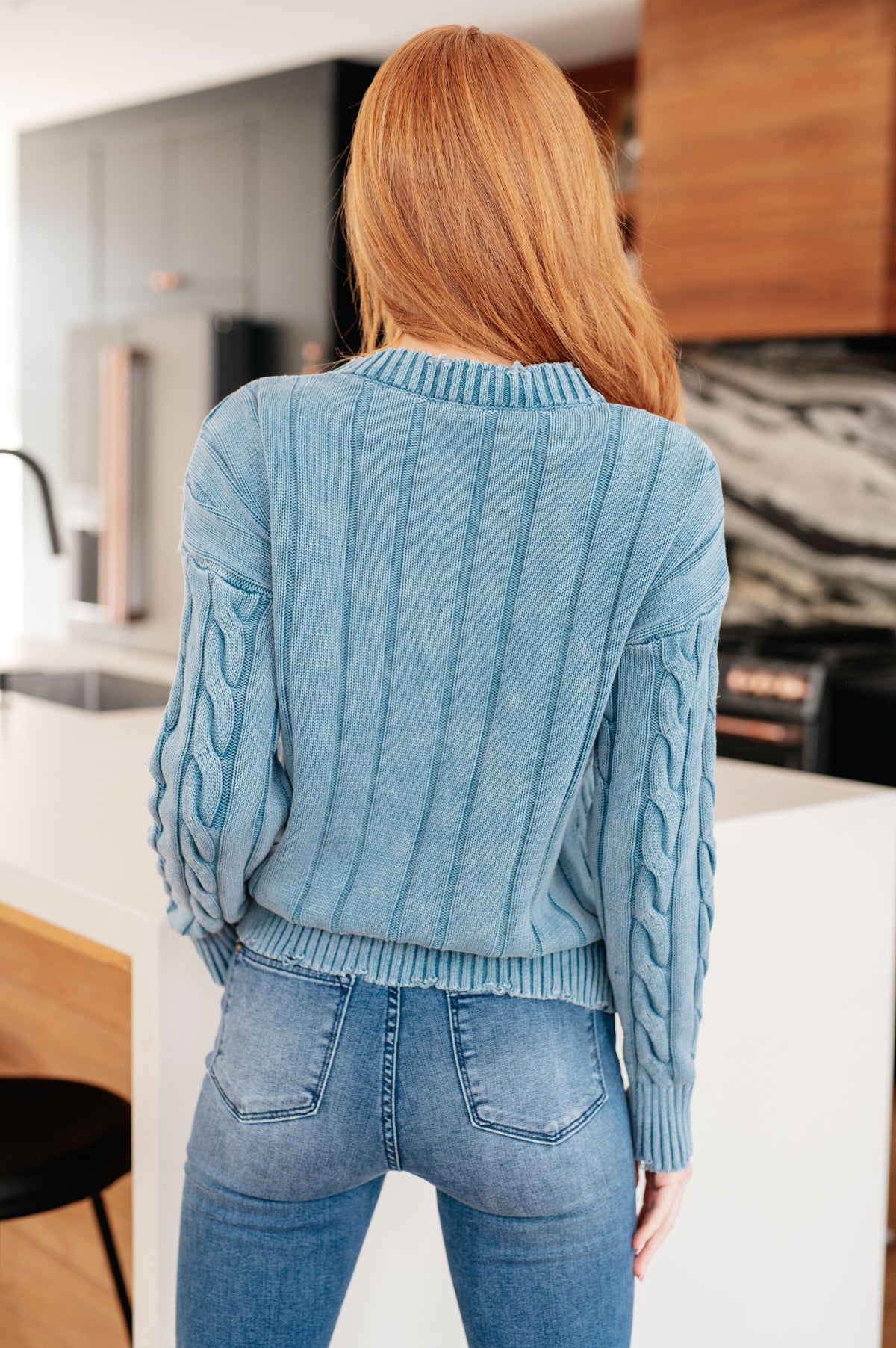 Weathered Charm Cable Knit Sweater
