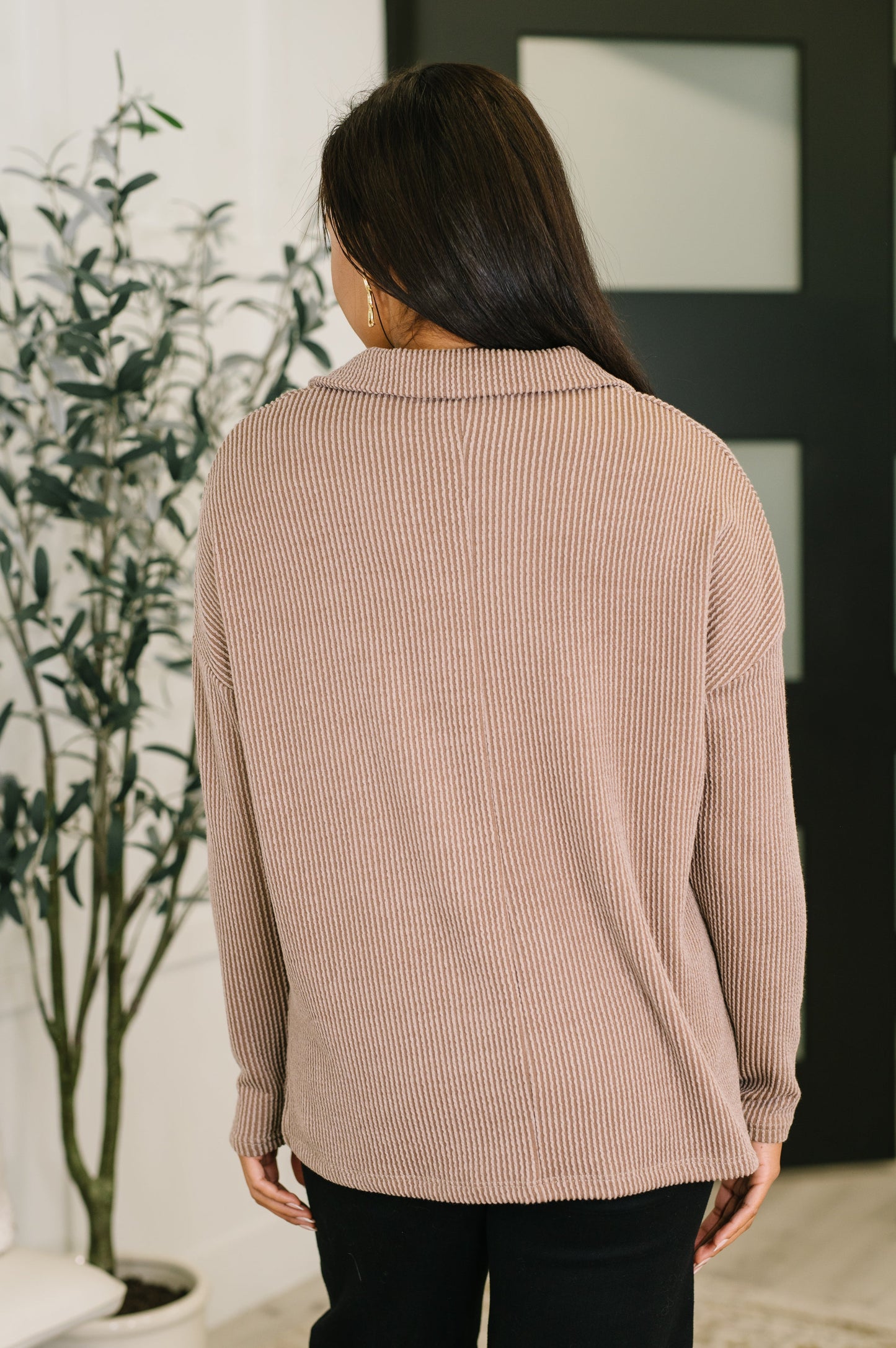 Cable Ribbed Henley Pullover