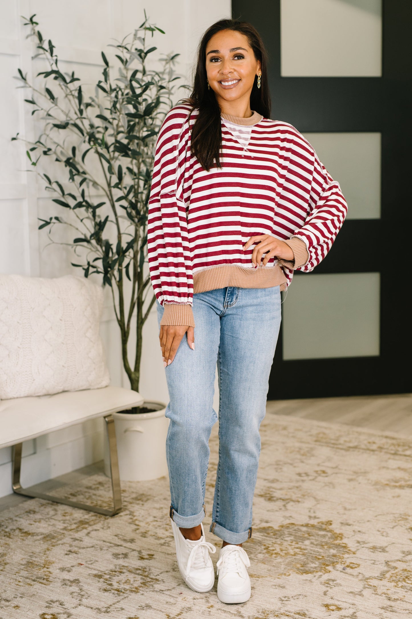Contrast French Terry Pullover