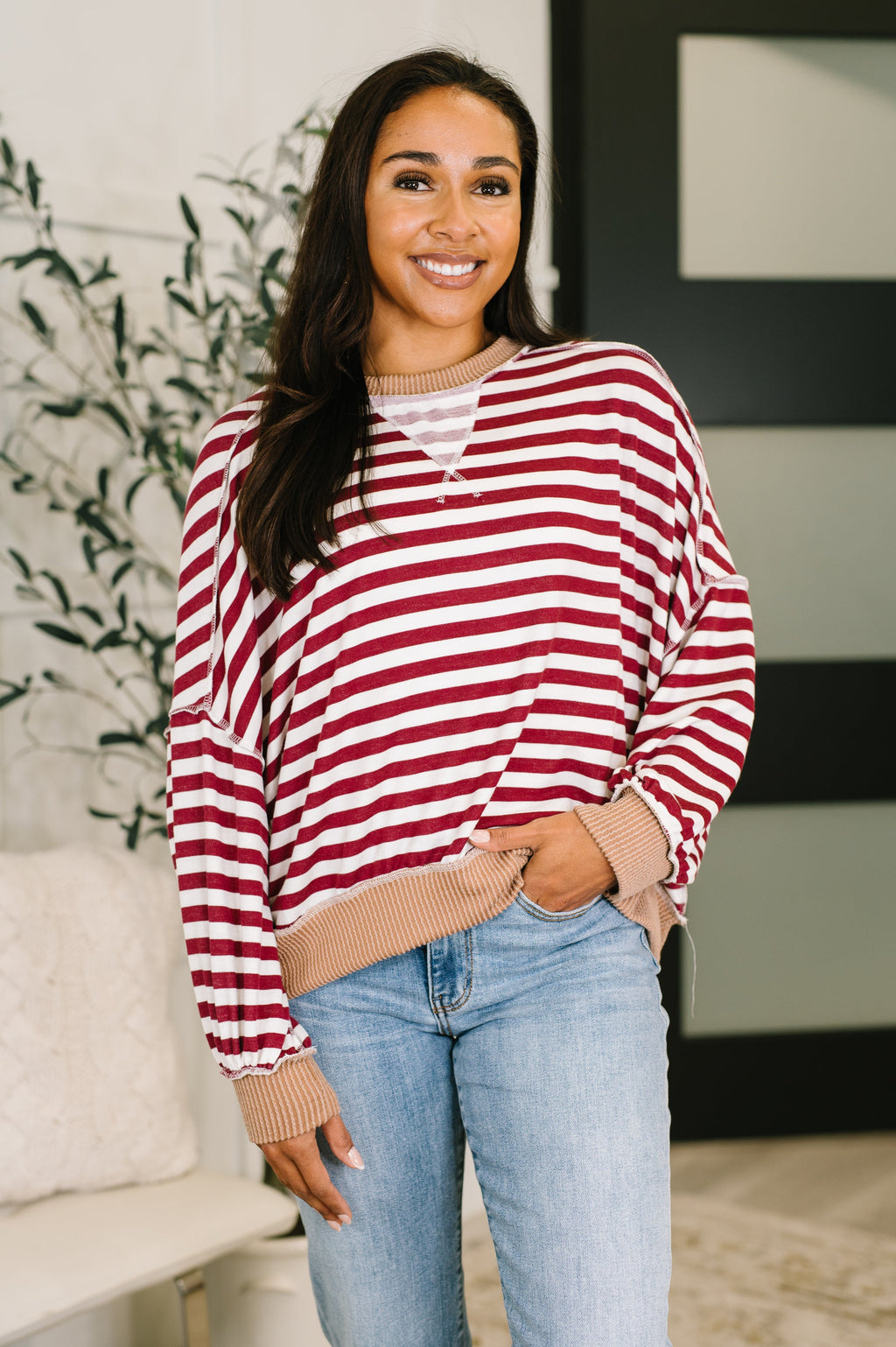 Contrast French Terry Pullover