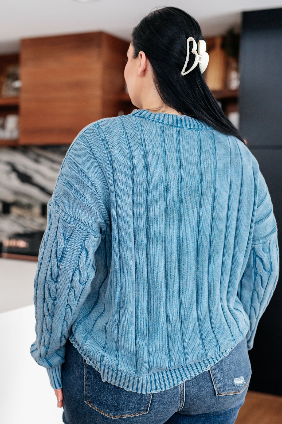 Weathered Charm Cable Knit Sweater