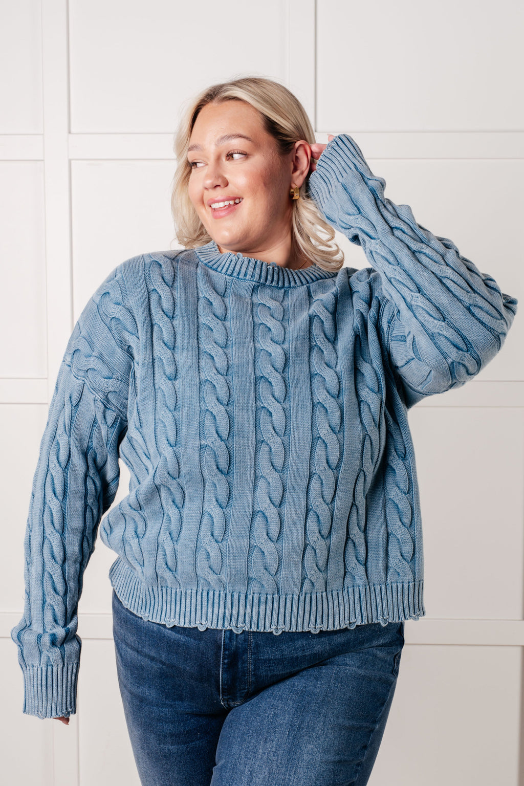 Weathered Charm Cable Knit Sweater