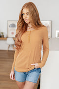 Golden Sand Waffle Knit Henley