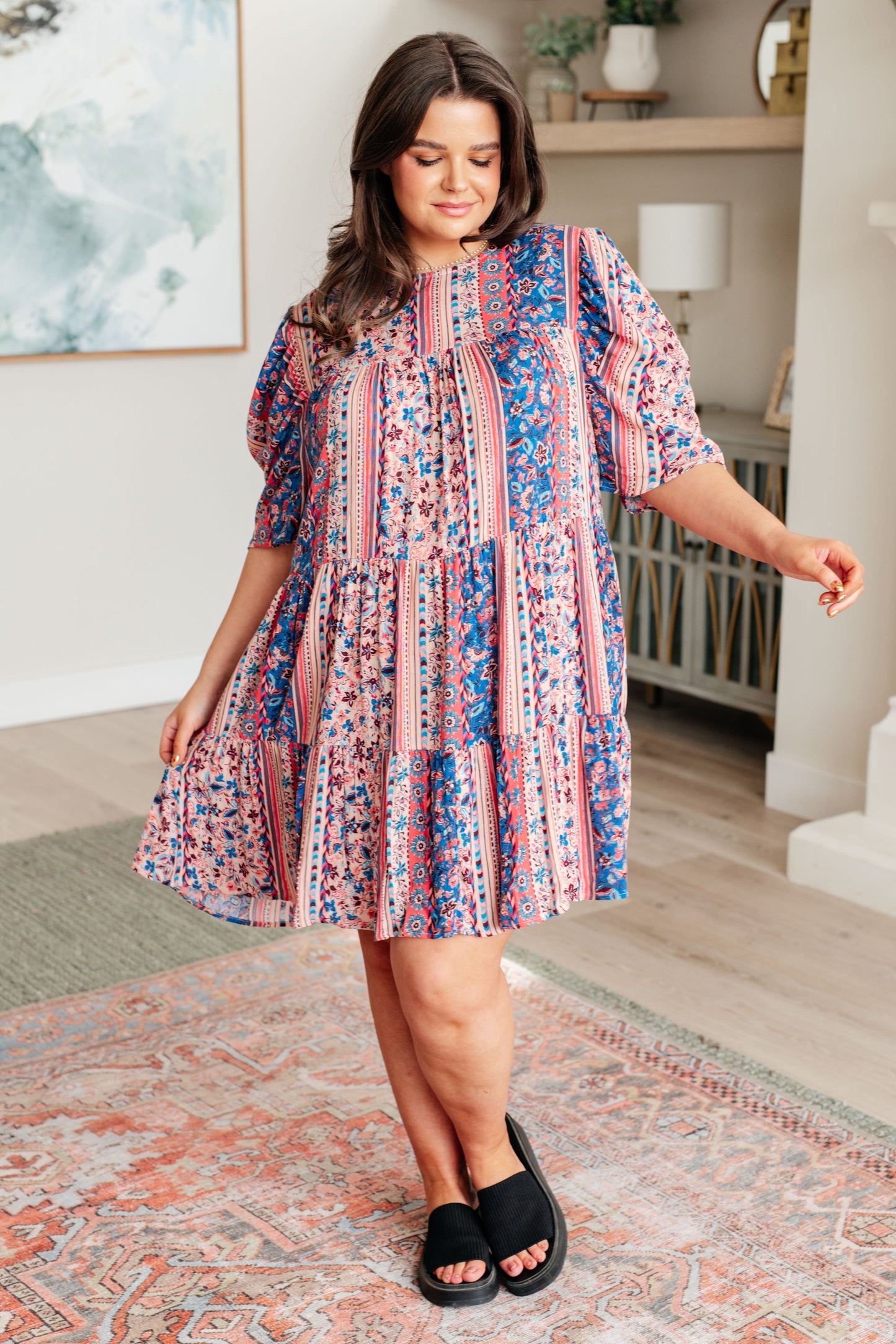 Printed Tiered Dress