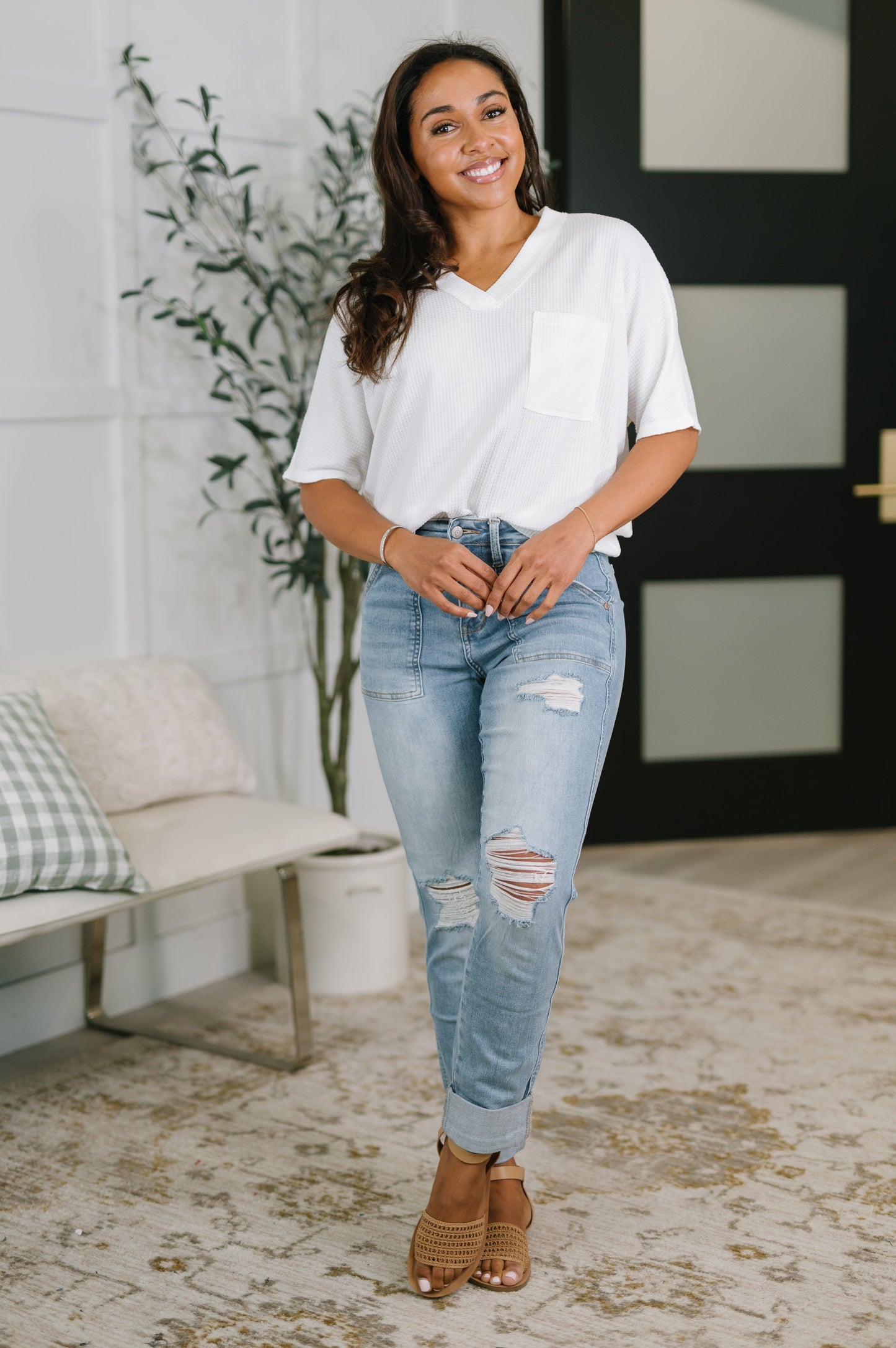 Judy Blue Aiden Patch Pocket Boyfriend Jeans