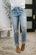 Judy Blue Aiden Patch Pocket Boyfriend Jeans