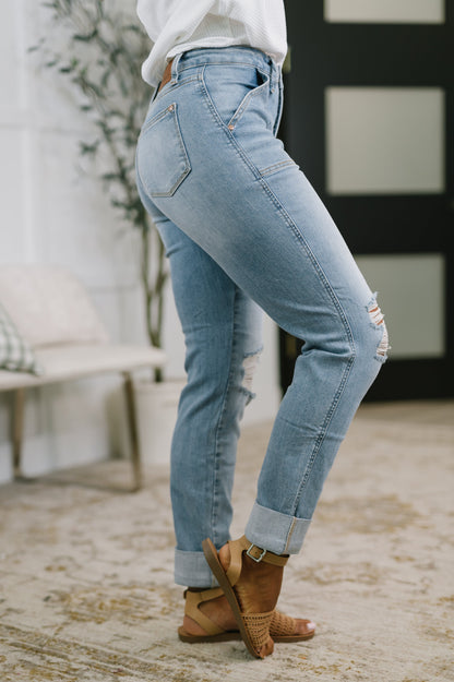 Judy Blue Aiden Patch Pocket Boyfriend Jeans