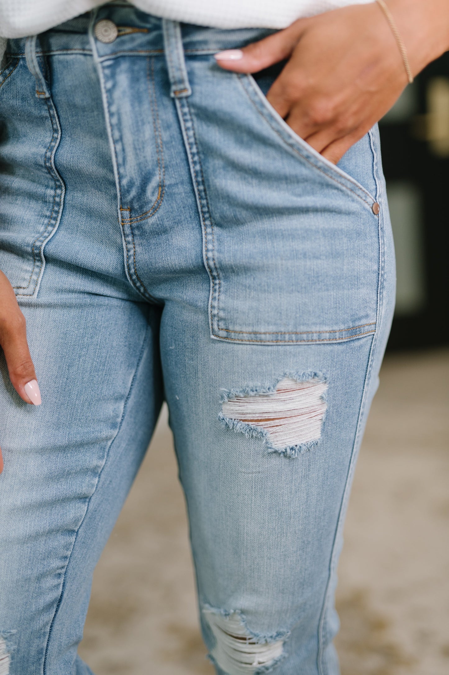Judy Blue Aiden Patch Pocket Boyfriend Jeans