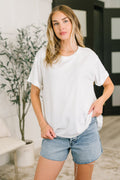 Weekend Plans Waffle Tee in Ivory