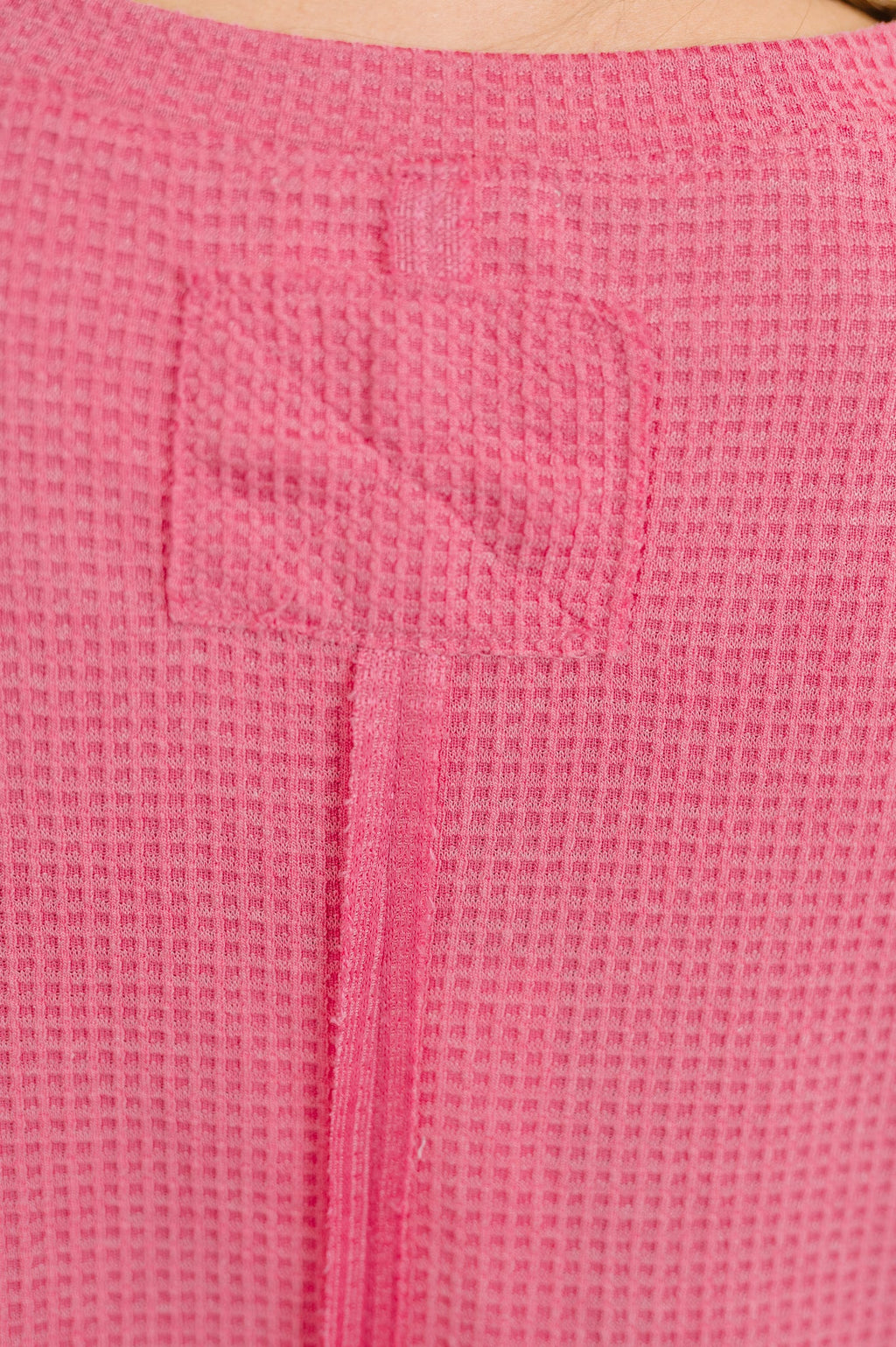 Weekend Plans Waffle Tee in Pink