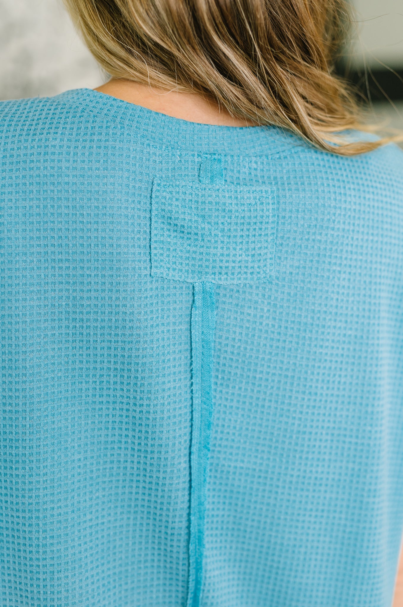 Weekend Plans Waffle Tee in Teal