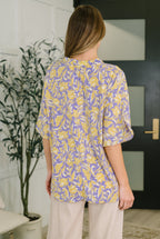 Weekend Colorburst Top in Purple Floral