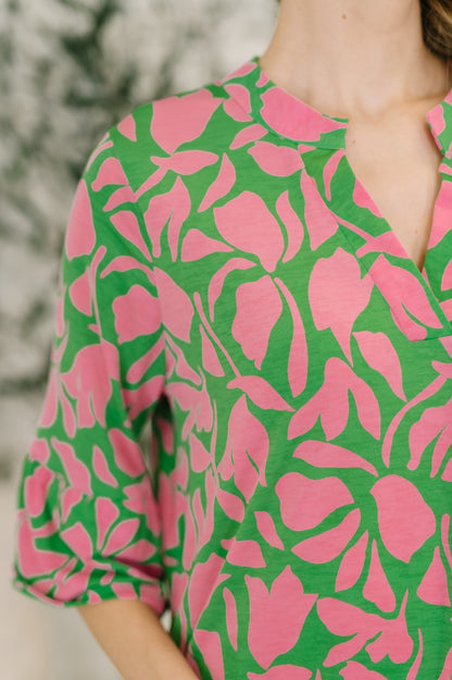Sunday Colorburst Dress in Emerald Abstract Floral