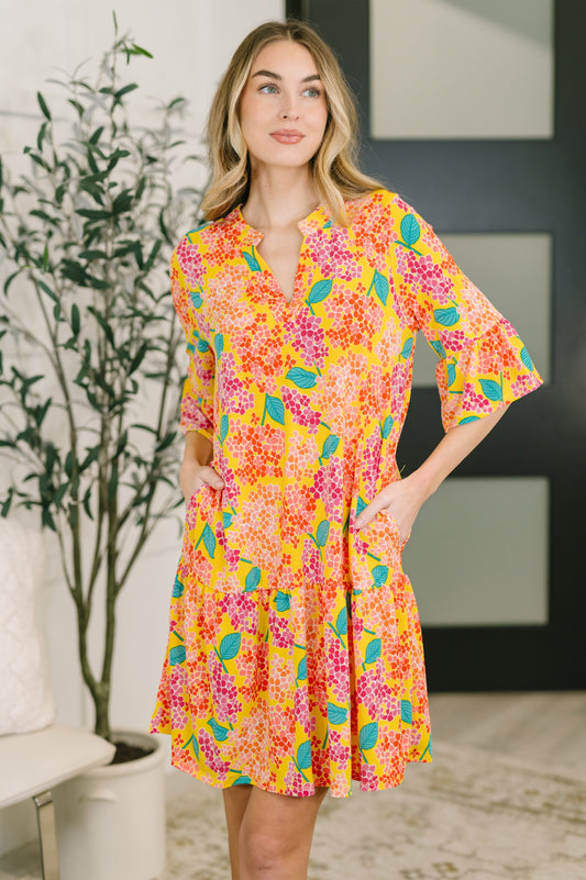 Sunday Colorburst Dress in Leaf Multi Floral
